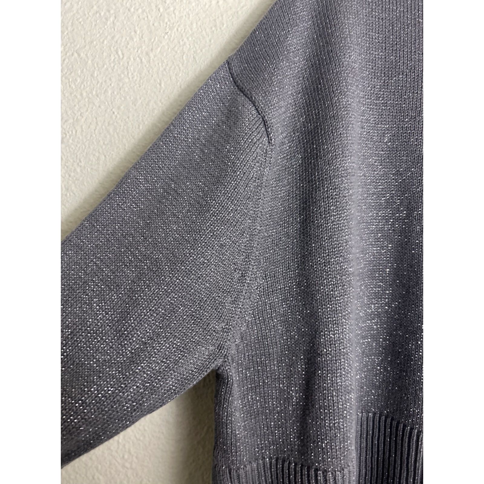 Gap Gap Sweater Womens Large Turtleneck Silver Lurex 24/7 Split Hem Pullover Size L / US 10 / IT 46 - 4 Thumbnail