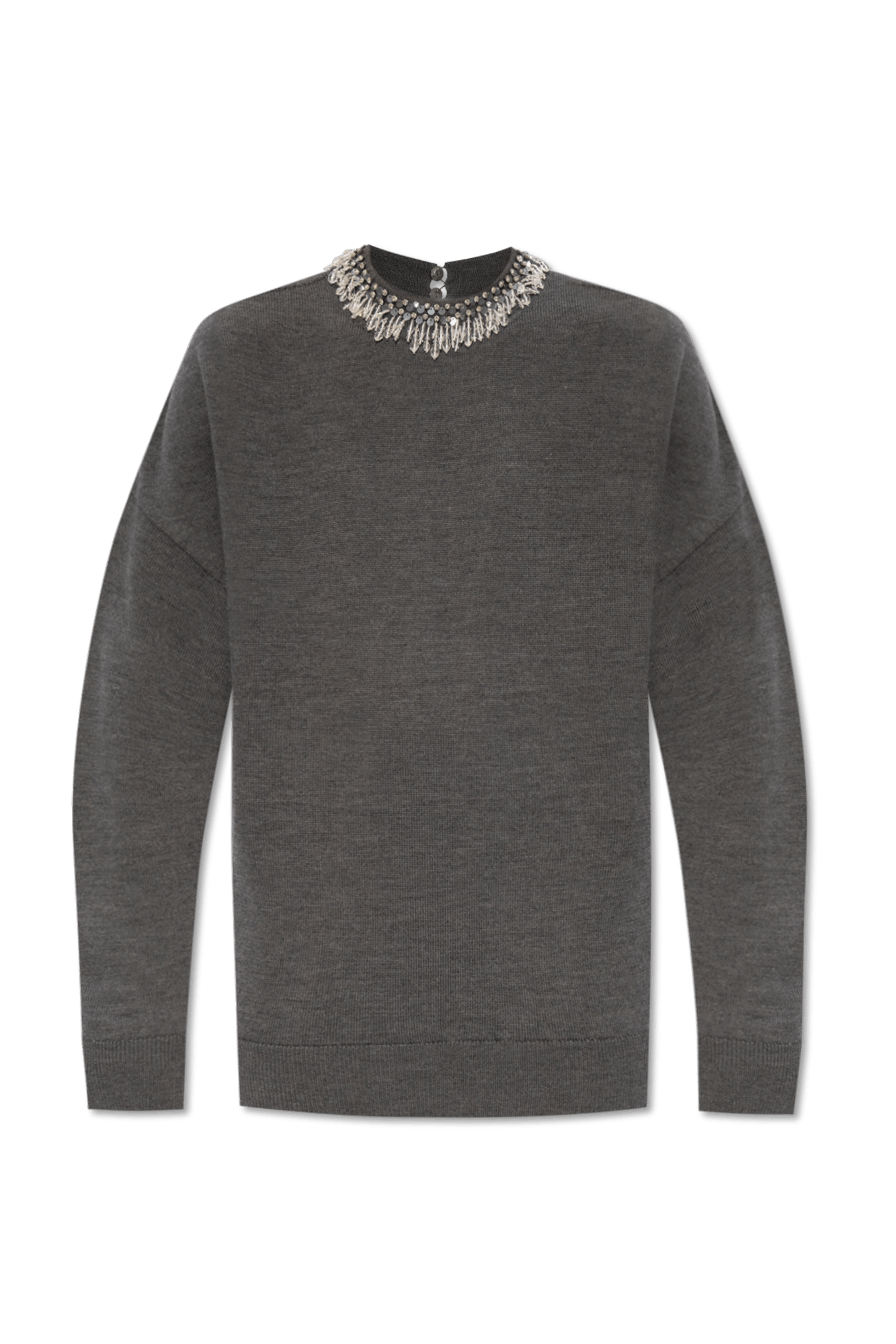 Gucci o1la5ras0526 Fine Knit Wool Jumper in Grey Size XS / US 0-2 / IT 36-38 - 1 Thumbnail