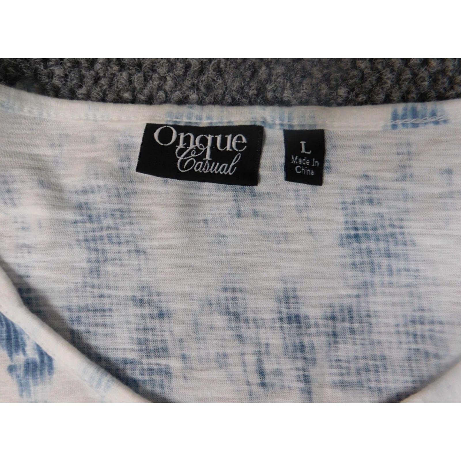 Vintage Onque Casuals Womens Blouse L Blue Striped Stretch Crew Neck Long Sleeve Dolman Sleeve Casual Shirt Women Regular Size L Flat Size L / US 10 / IT 46 - 5 Thumbnail