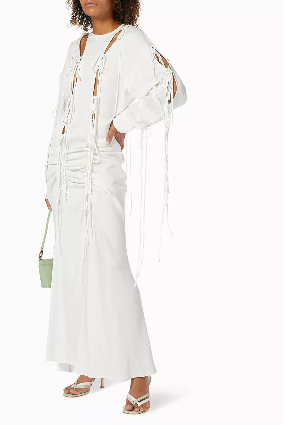 Christopher Esber o1mle1224 Vertical Multi Split Dress in White Size XS / US 0-2 / IT 36-38 - 2 Thumbnail