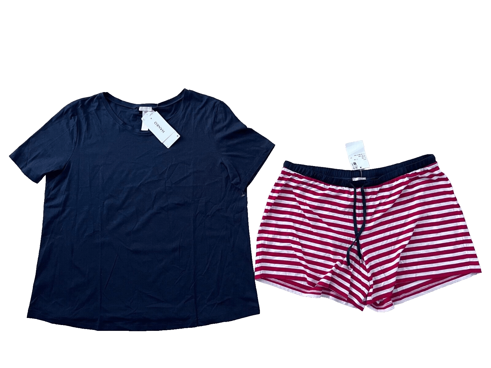 Hanro Hanro Laura Garnet Rings Tee & Stripe Shorts ( XL ) Size 24" / US 00 / IT 34 - 4 Thumbnail