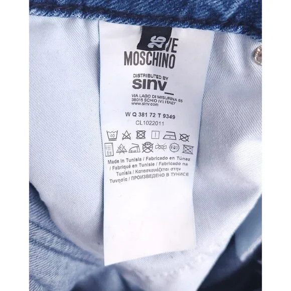 Love Moschino Love Moschino Heart Patch High Rise Straight Jeans 26 Blue Size 28" / US 6 / IT 42 - 15 Thumbnail