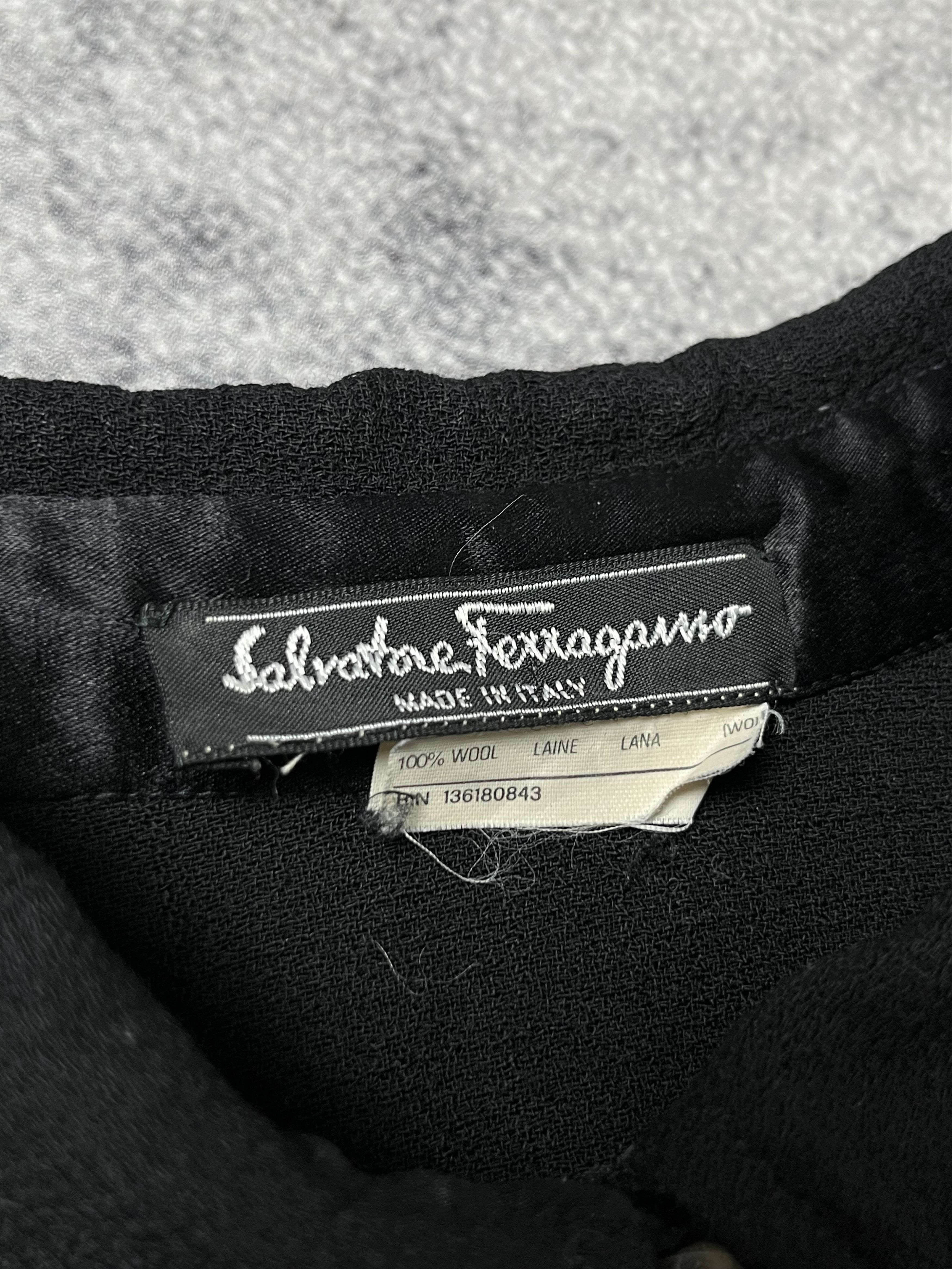 Salvatore Ferragamo 🔥90's Salvatore Ferragamo Wool Signature Shirt Coat Jacket Size US L / EU 52-54 / 3 - 4 Thumbnail