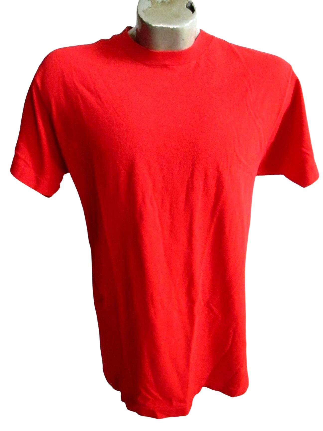 Fruit Of The Loom Vintage Men's T-shirt Large Single Stitch Pocket Plain Red F Size US L / EU 52-54 / 3 - 3 Thumbnail