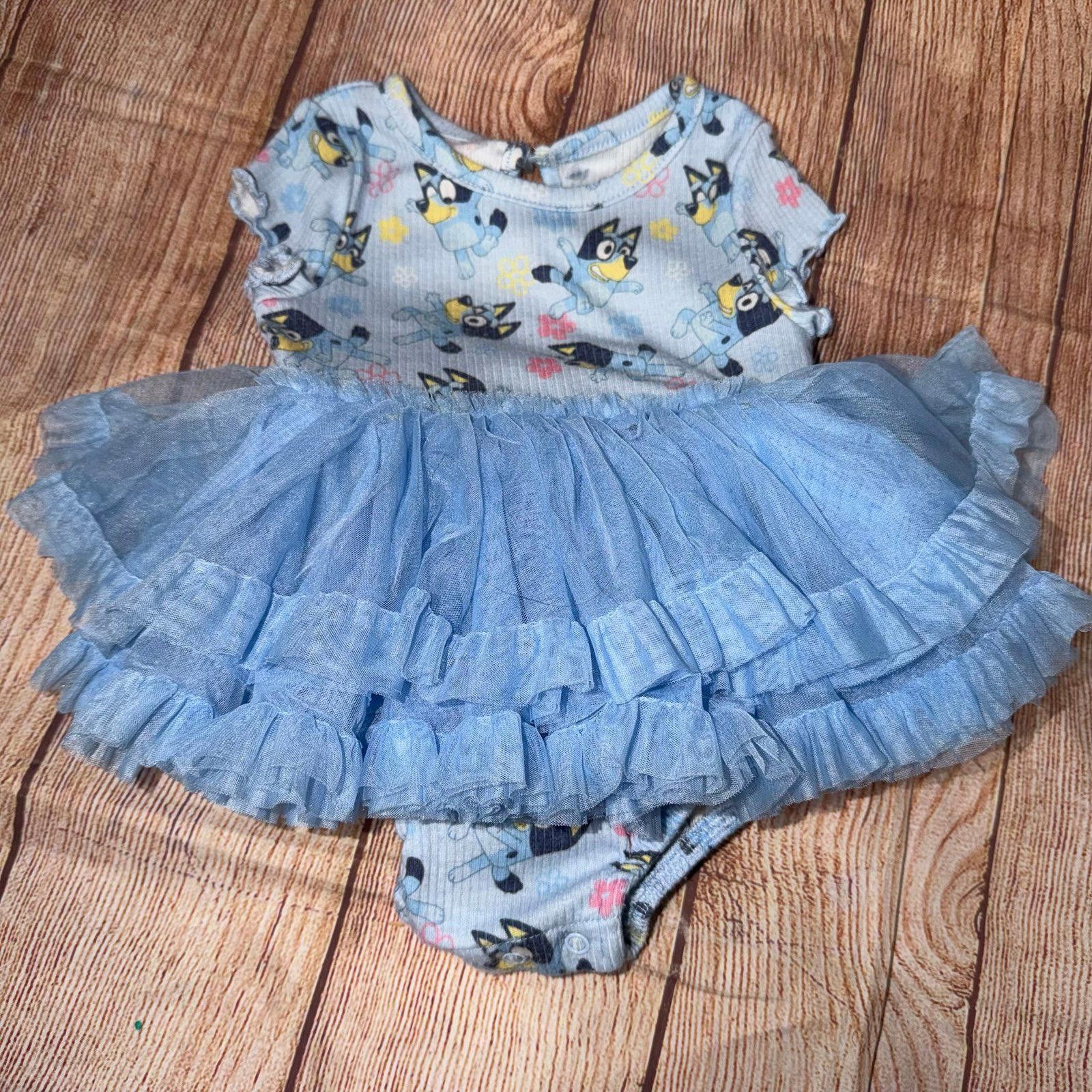 Other Bluey Baby Girls' Blue Tutu Dress Bodysuit Size 3-6 Month Size ONE SIZE - 1 Thumbnail