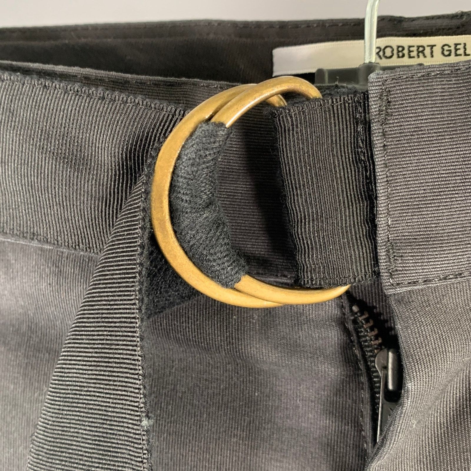 Robert Geller ROBERT GELLER Size 34 Grey Belted Cotton Straight Pants Size US 34 / EU 50 - 2 Thumbnail