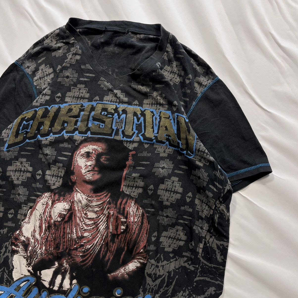 Ed Hardy Vintage y2k ED HARDY audigier big logo gangsta og tee tshirt Size US XL / EU 56 / 4 - 3 Thumbnail