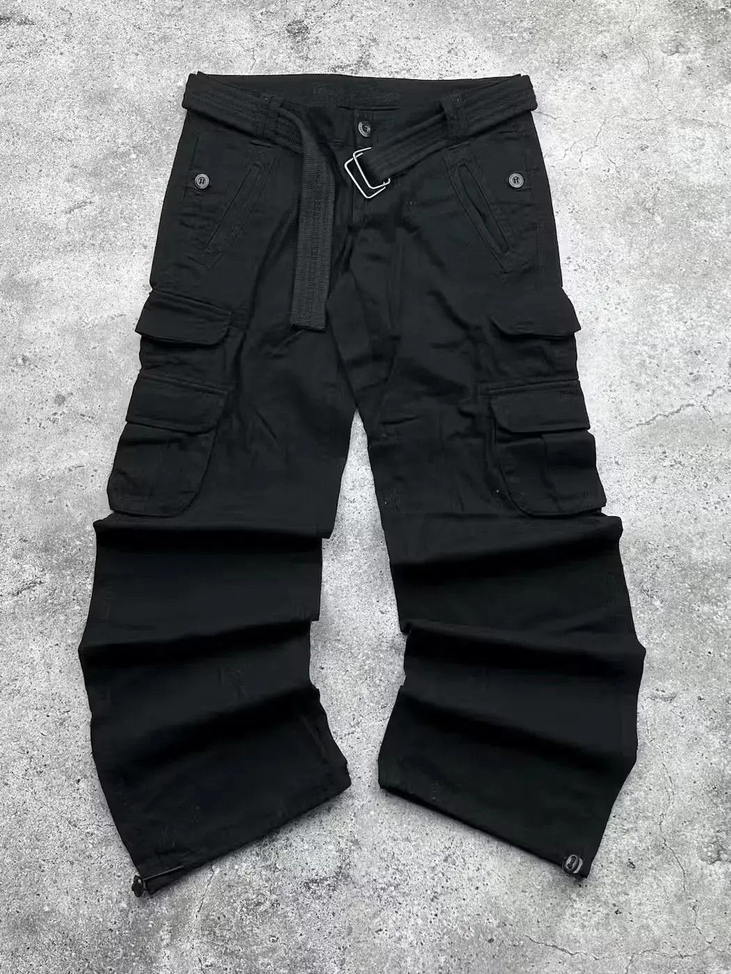 image of Avant Garde x Vintage Belt Cargo Amazing Pants in Black, Women's (Size 27)