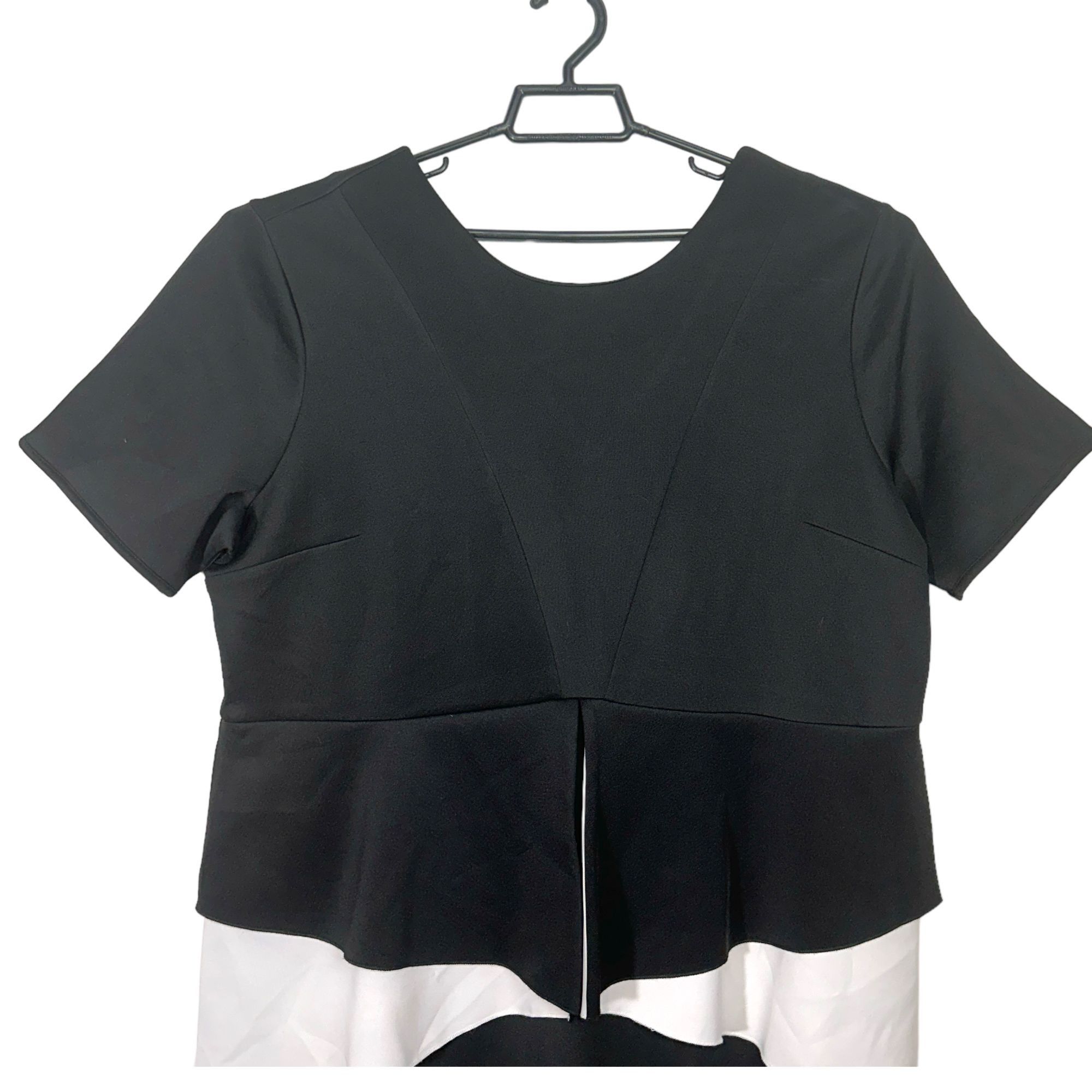 Designer Eloquii Black & White Color-block Short Sleeve Dress with Pe Size XXL / US 16-18 / IT 52-54 - 5 Thumbnail