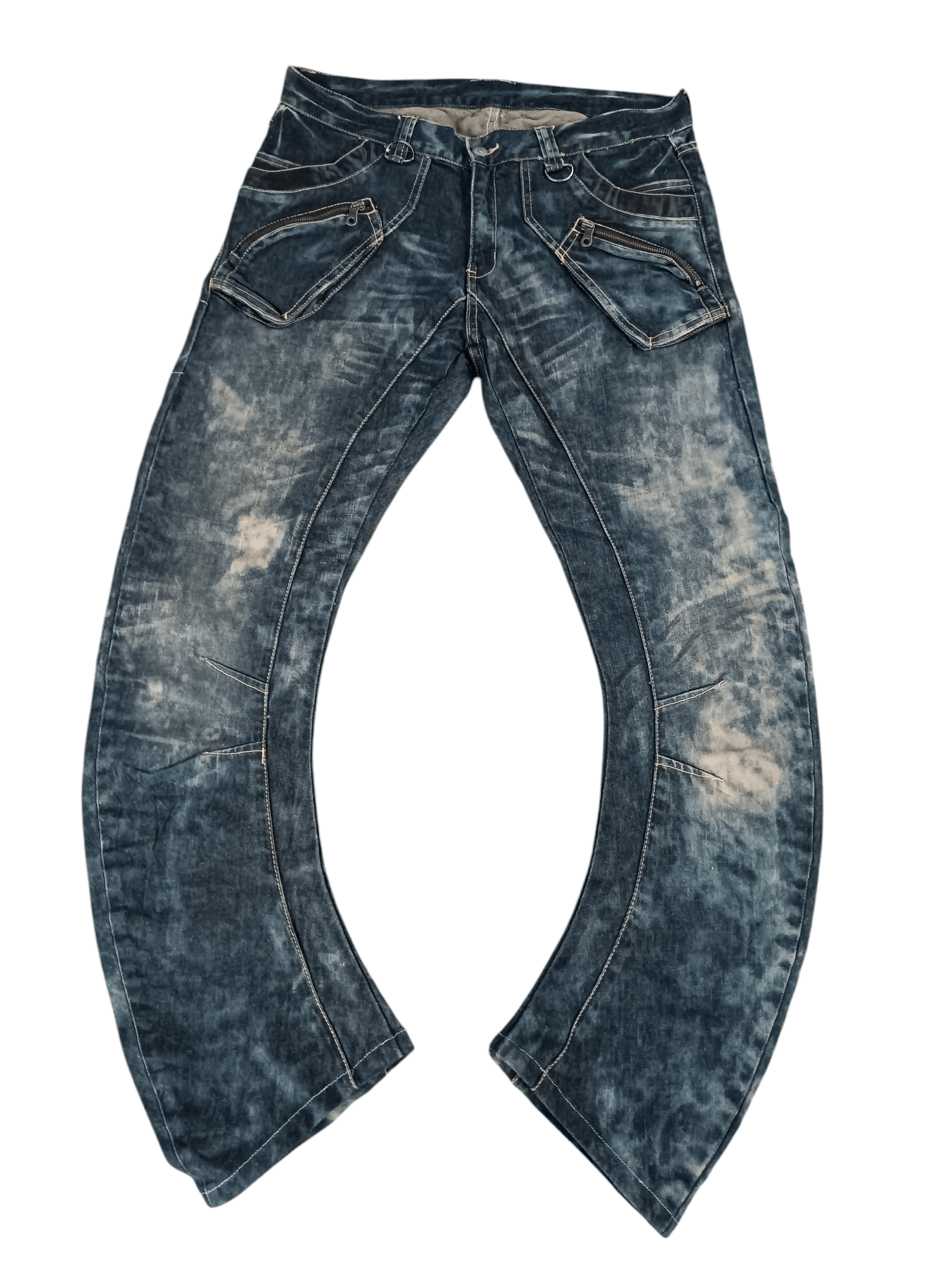 RARE 💥 PPFM TYE DIE WHISKERS TWISTED LEG DENIM