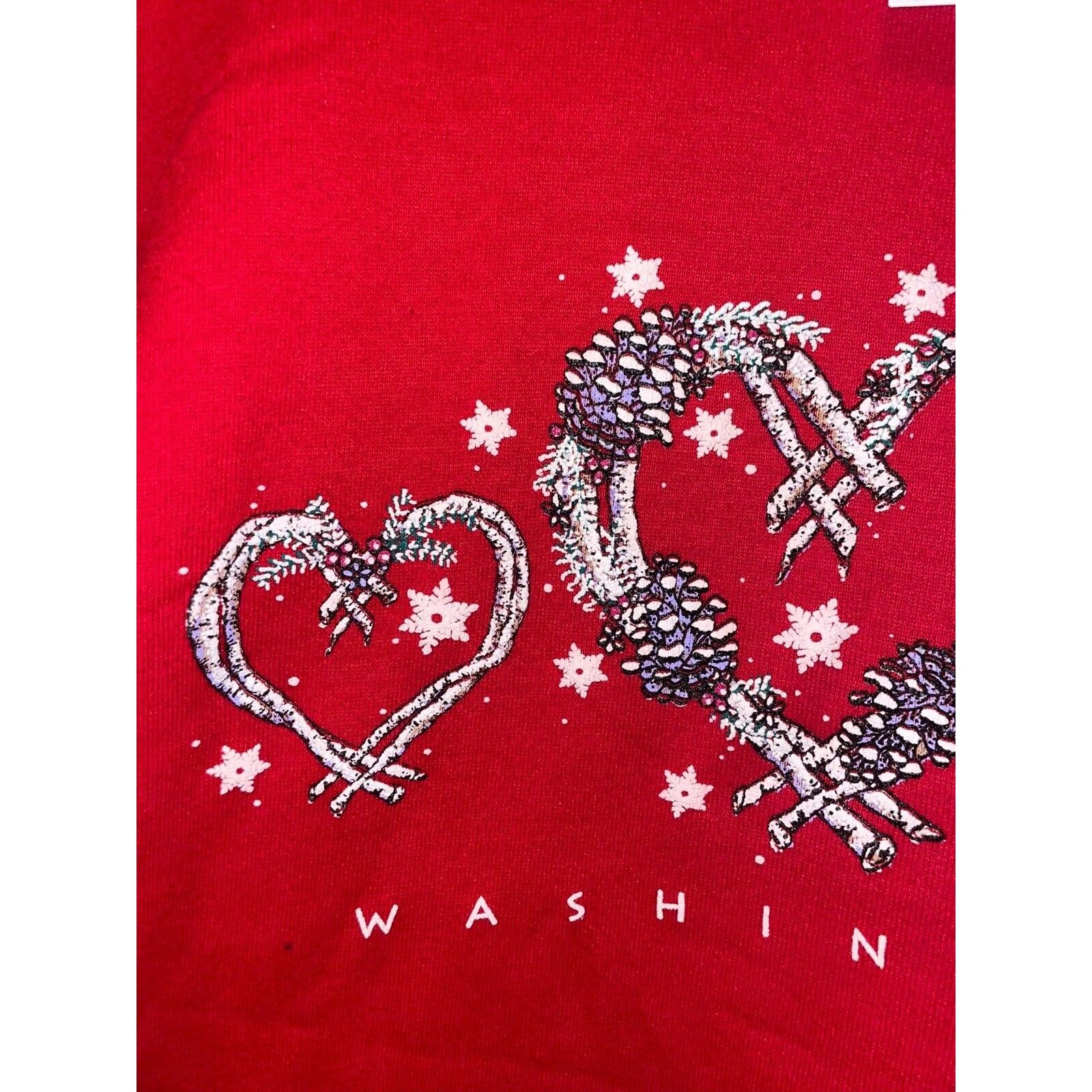 Jerzees Vintage Washington Sweatshirt Crewneck Love Red 90s VTG XL Size US XL / EU 56 / 4 - 3 Thumbnail