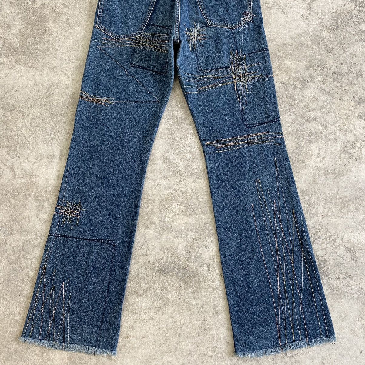 Hysteric Glamour × Vintage VTG 90’s HG Artisanal Zigzag Flared Denim Jeans Size US 27 - 16 Thumbnail