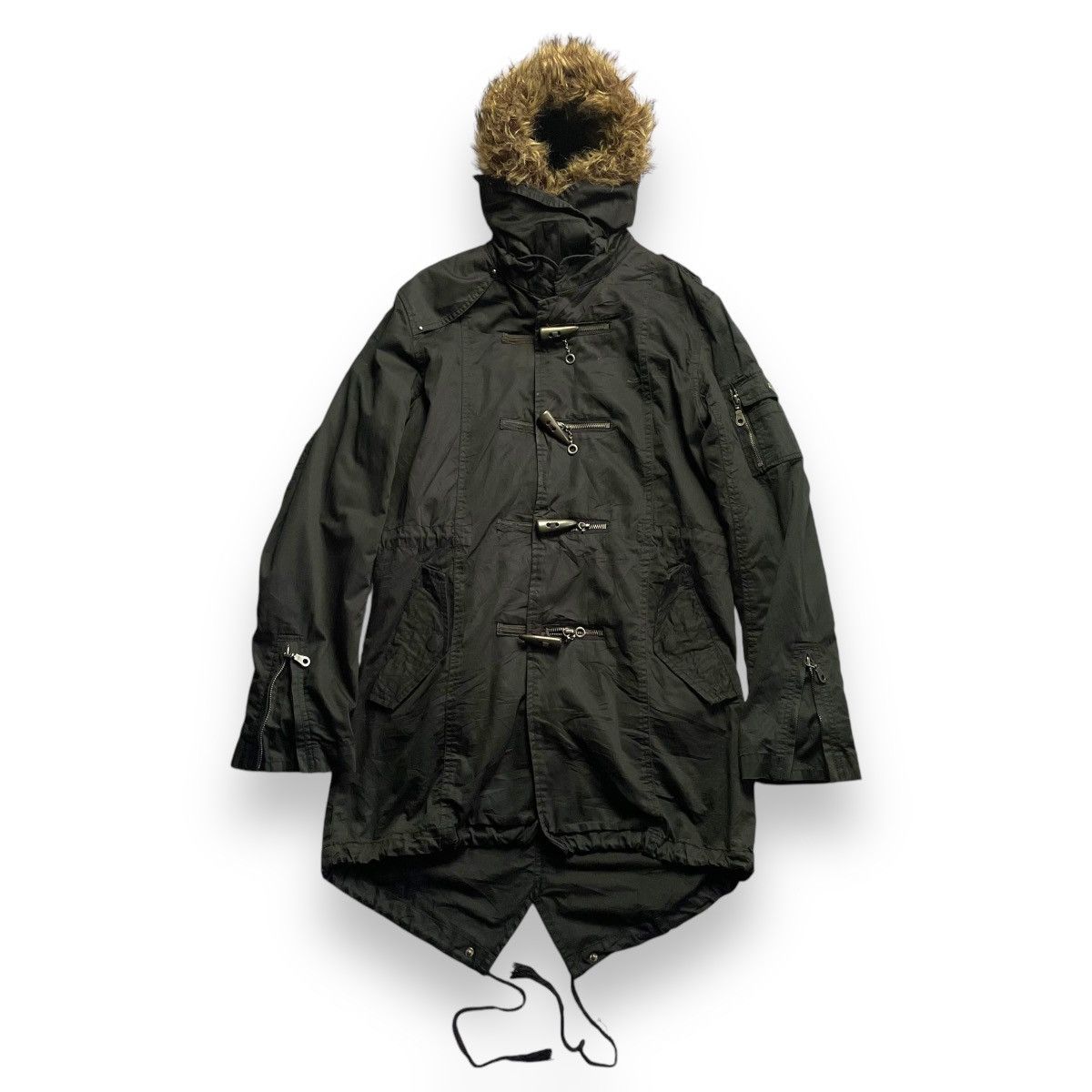 If Six Was Nine 🇯🇵 IN THE ATTIC PUNK GOTHIC FUR HOODIE DUFFLE PARKA JACKET Size US M / EU 48-50 / 2 - 1 Thumbnail
