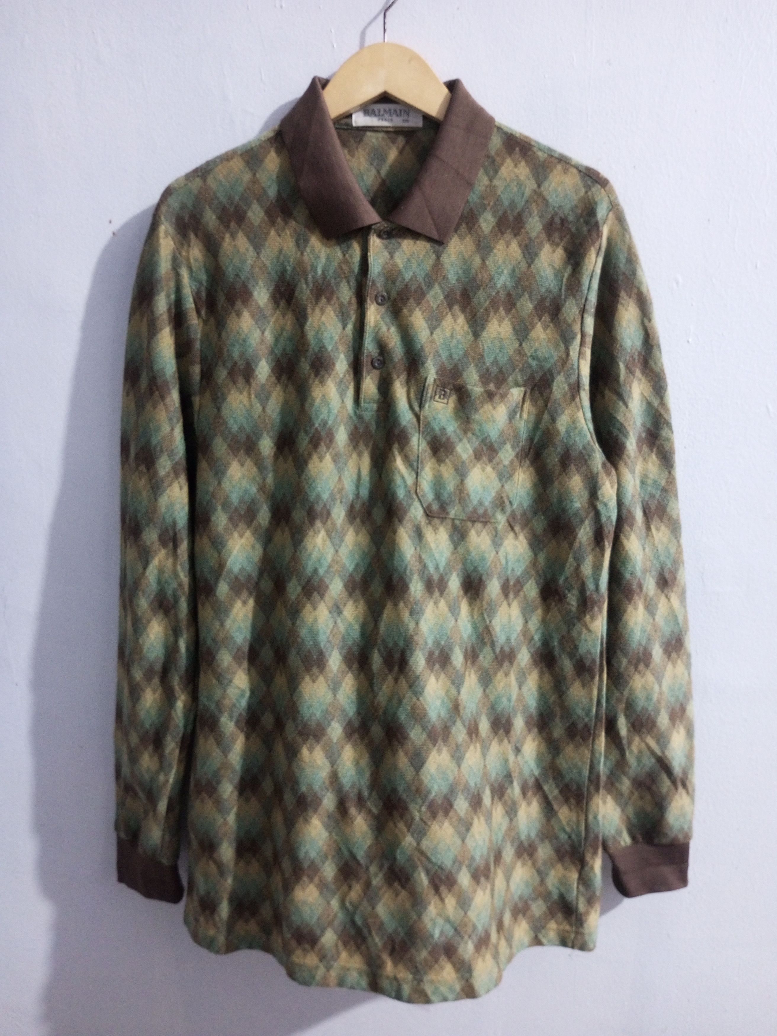 Balmain Vintage Balmain Paris woll long sleeve polo shirt Size US L / EU 52-54 / 3 - 2 Thumbnail