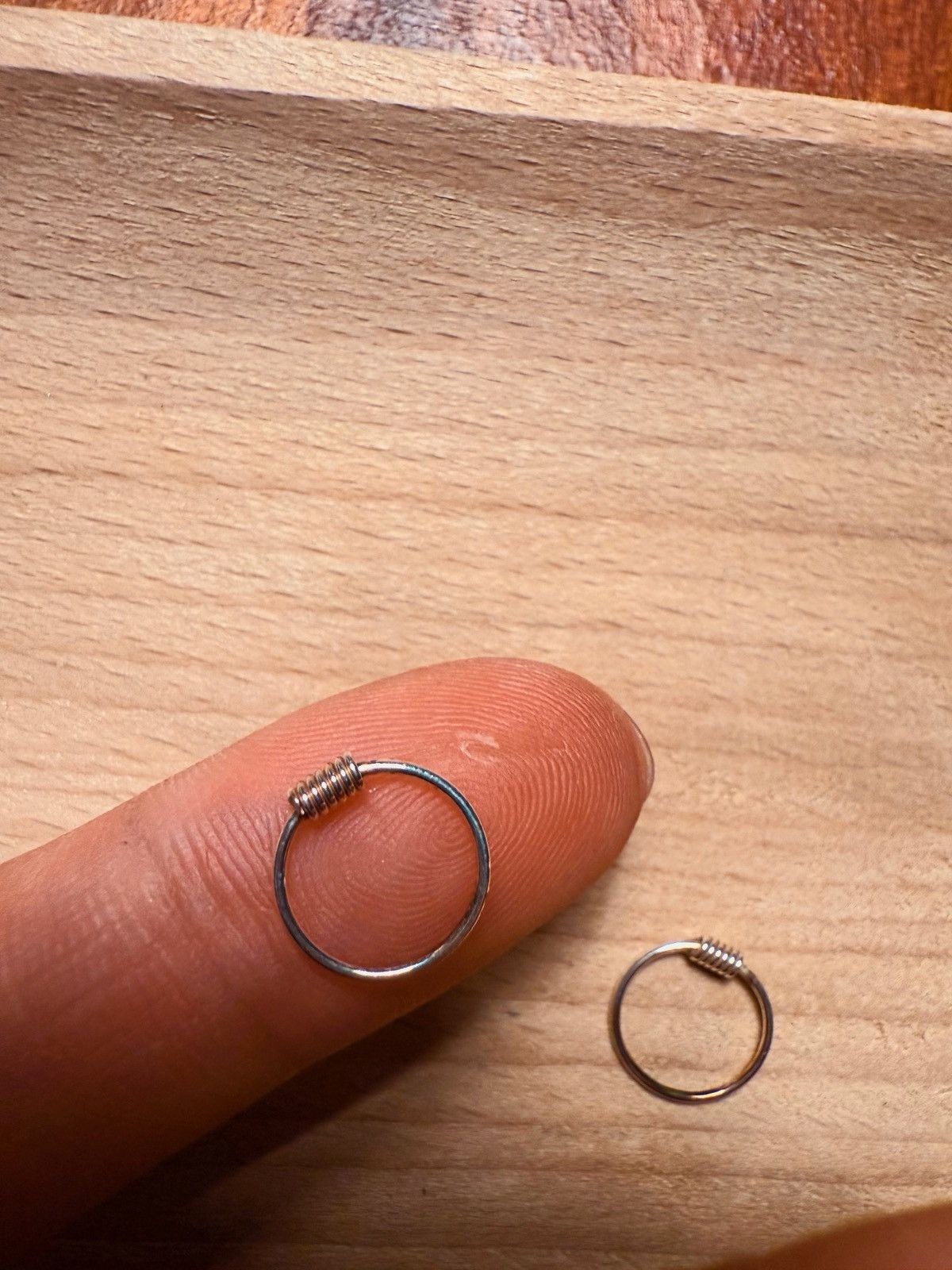 Other Set of 2 Silver Wire-Wrapped Hoop Earrings – Minimalist Size ONE SIZE - 2 Thumbnail