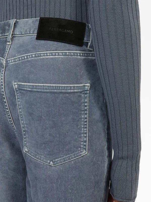 Salvatore Ferragamo Ferragamo logo-patch straight-leg jeans Size US 36 / EU 52 - 4 Thumbnail