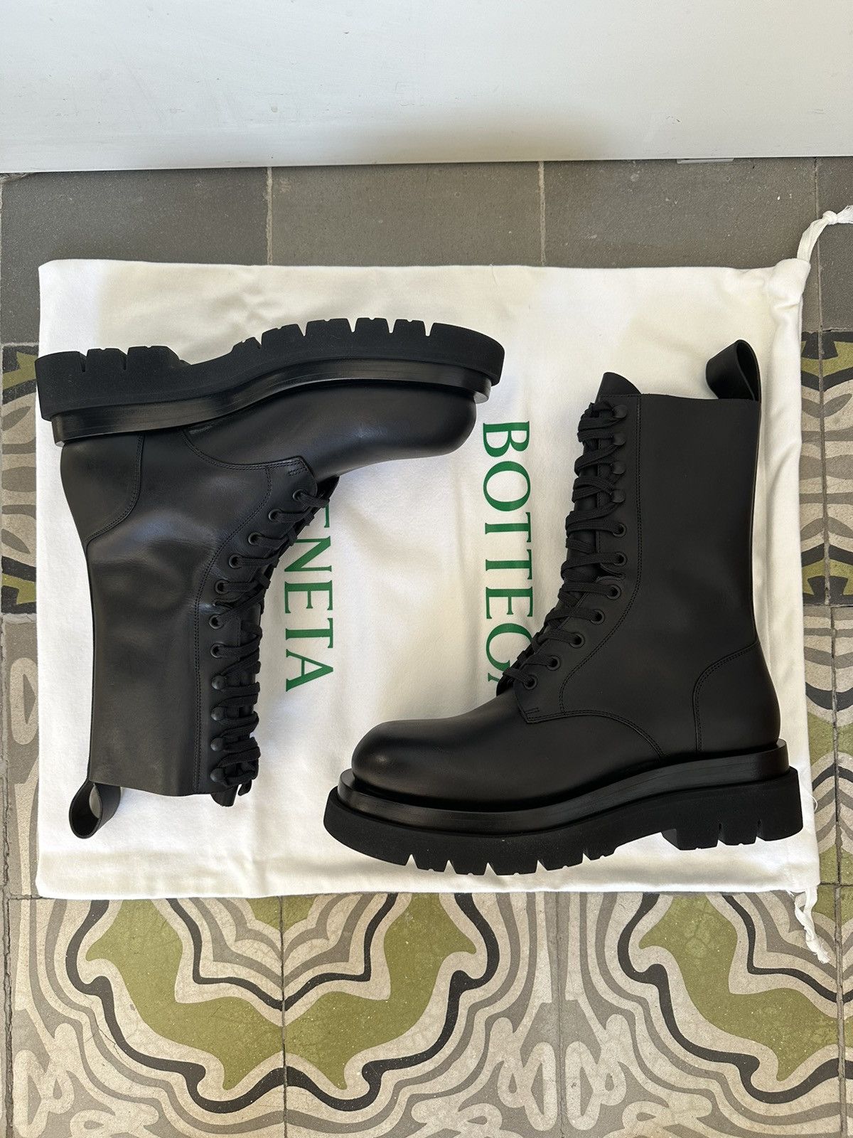 Bottega Veneta Bottega Veneta Lug lace-up leather boots