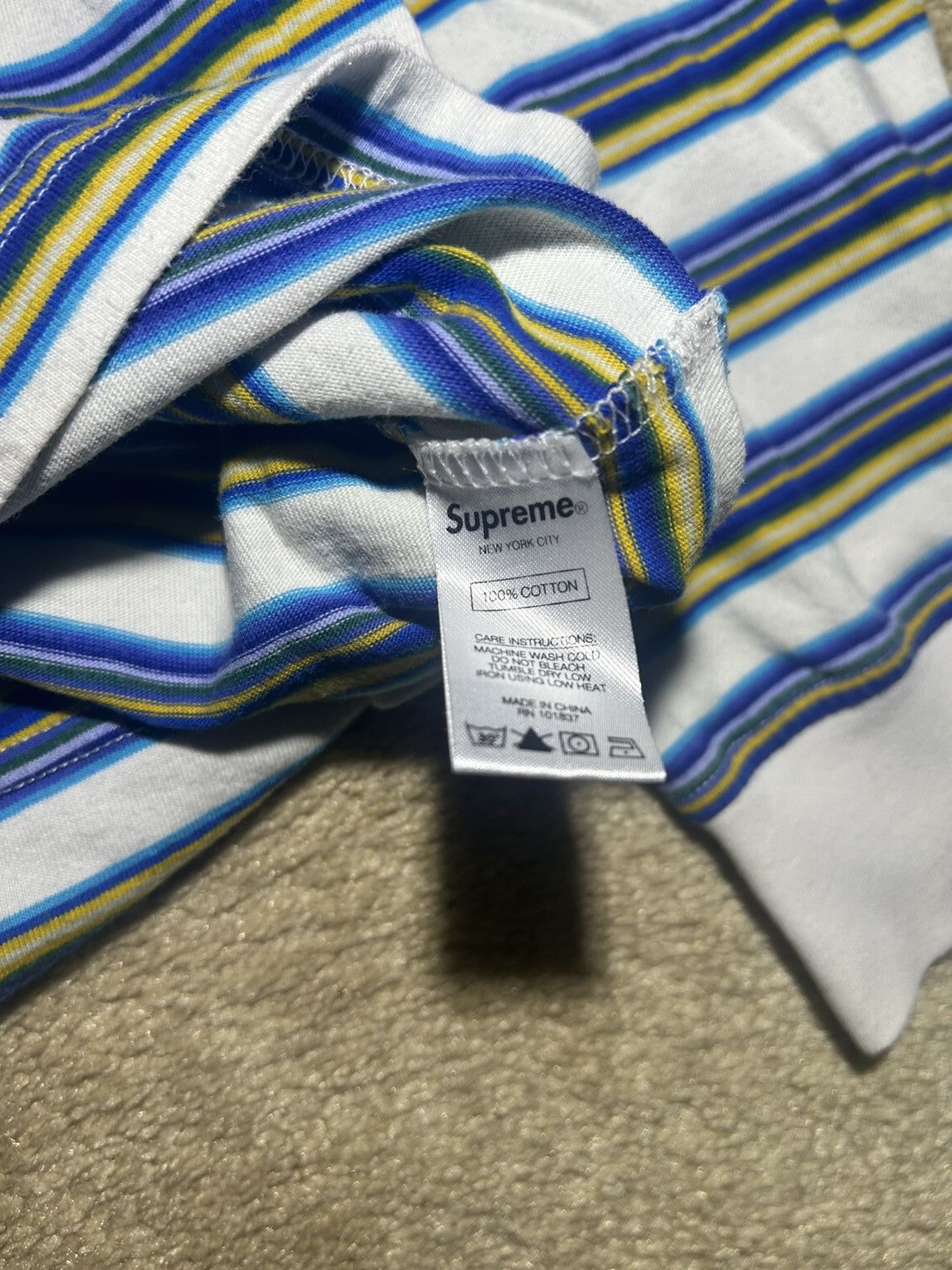 Supreme Supreme Stripes Blue Yellow SS/2018 3M Logo Size Medium Size US M / EU 48-50 / 2 - 3 Thumbnail