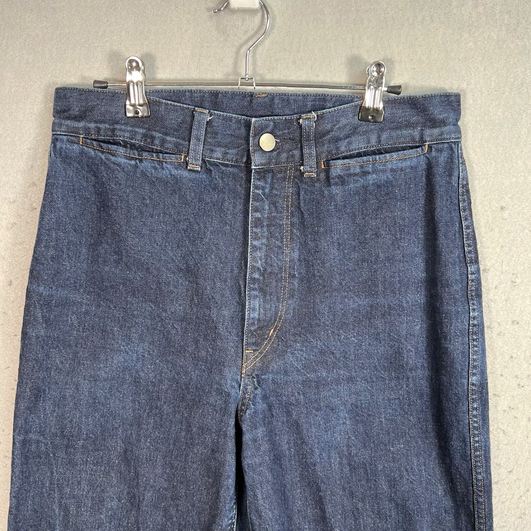 Uniqlo Uniqlo Jeans Women Wide-Leg 29 Blue Dark Wash 100% Cotton Denim Adult Womens Regular Inseam 277 Size 29" - 6 Thumbnail