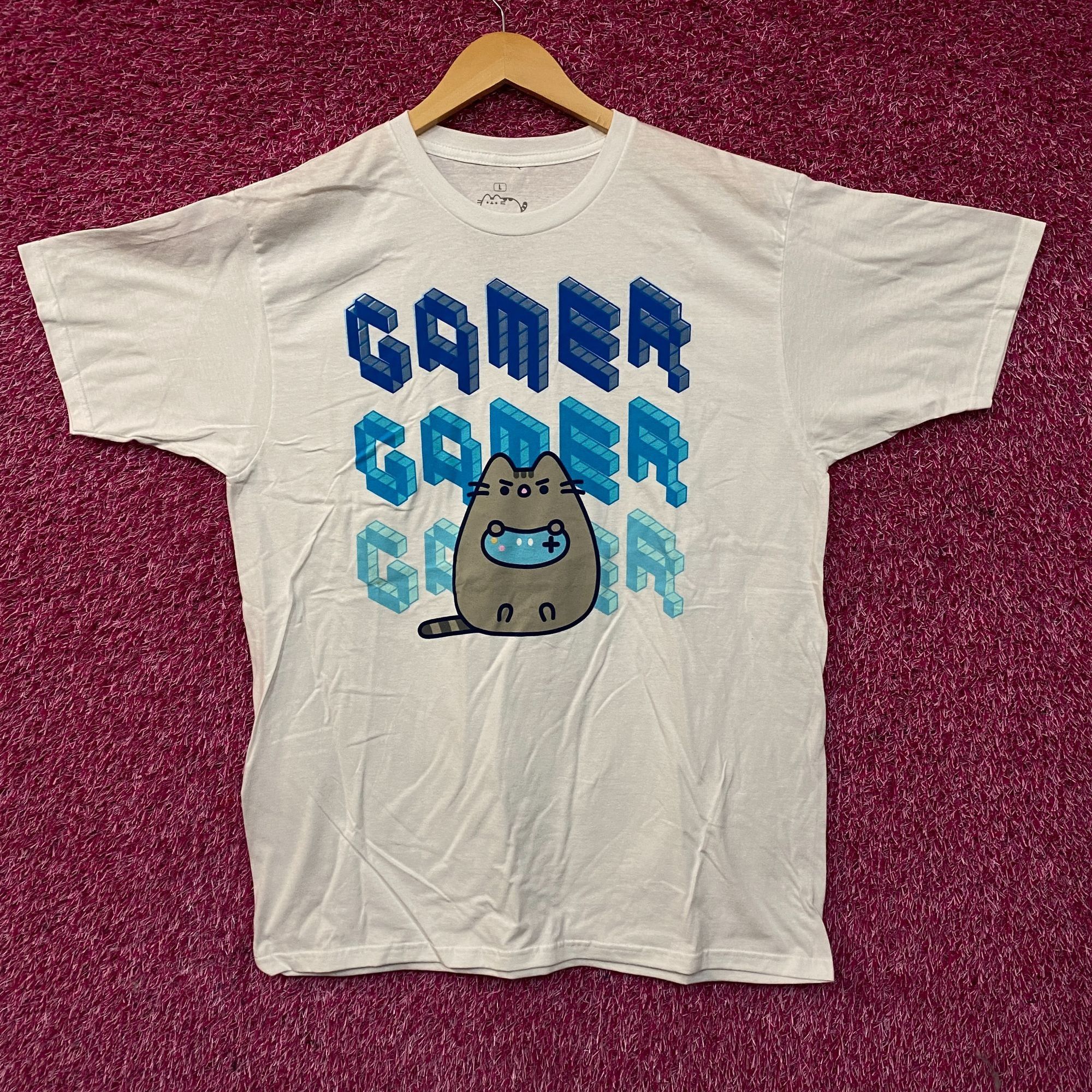 Ripple Junction Pusheen Cat Gamer Cute Graphic T-Shirt Large Size US L / EU 52-54 / 3 - 1 Thumbnail