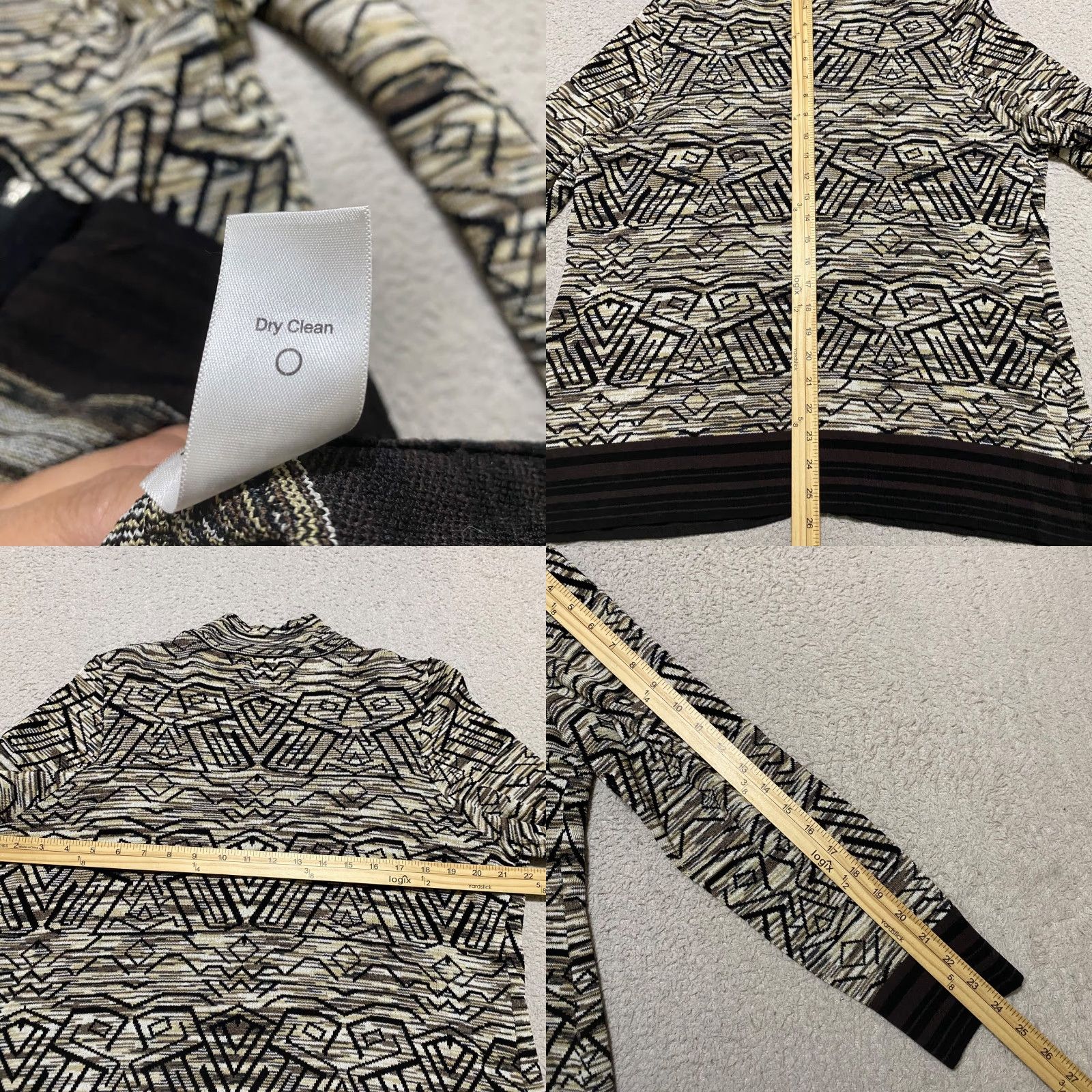 Coldwater Creek Coldwater Creek Womens 1X Plus Sweater Jacket Multicolor Geometric Full Zip Shirt Womens 1X Plus Multicolor Geometric Full Zip Winter Spring Fall Size XL / US 12-14 / IT 48-50 - 8 Thumbnail