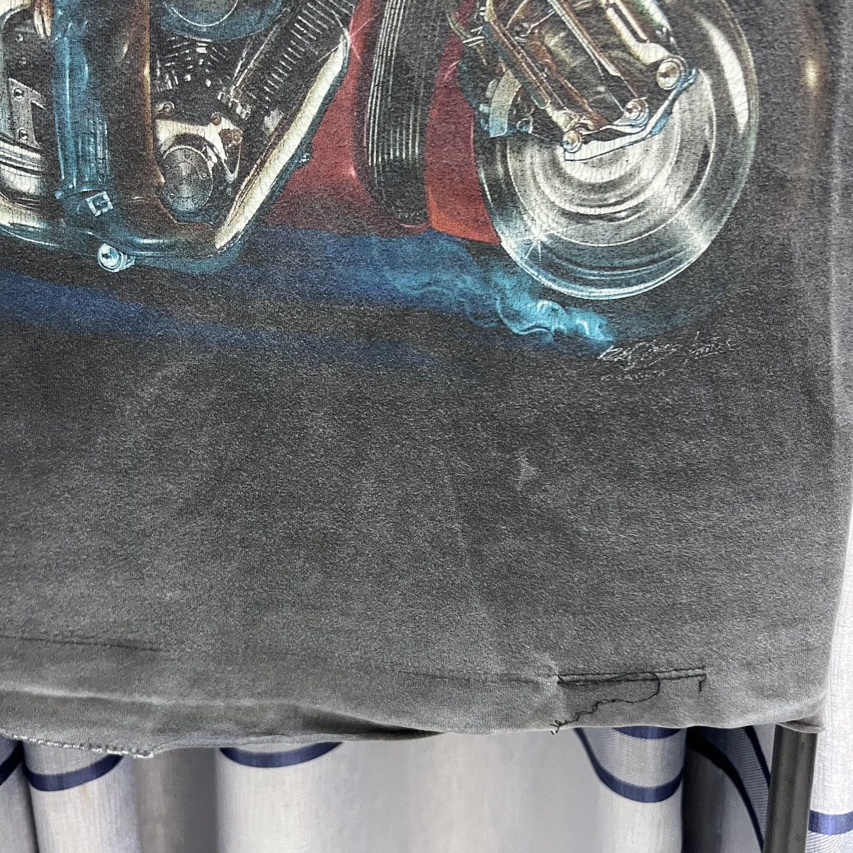 Harley Davidson × Vintage Vintage Thrashed Faded Harley Davidson Flame Eagle Tee Size US M / EU 48-50 / 2 - 8 Thumbnail