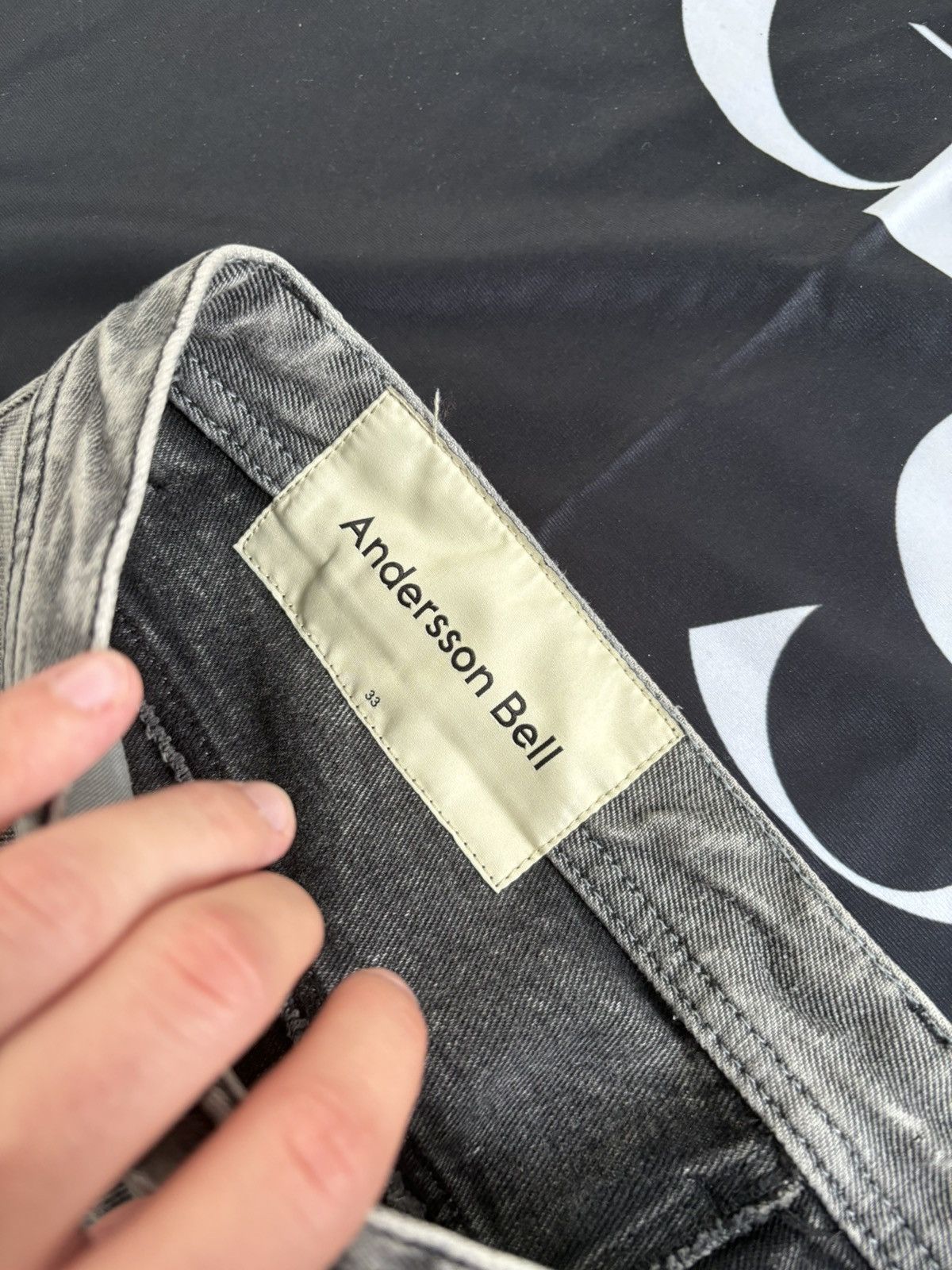 Andersson Bell Anderson Bell Grey Washed Denim Size US 33 - 3 Thumbnail