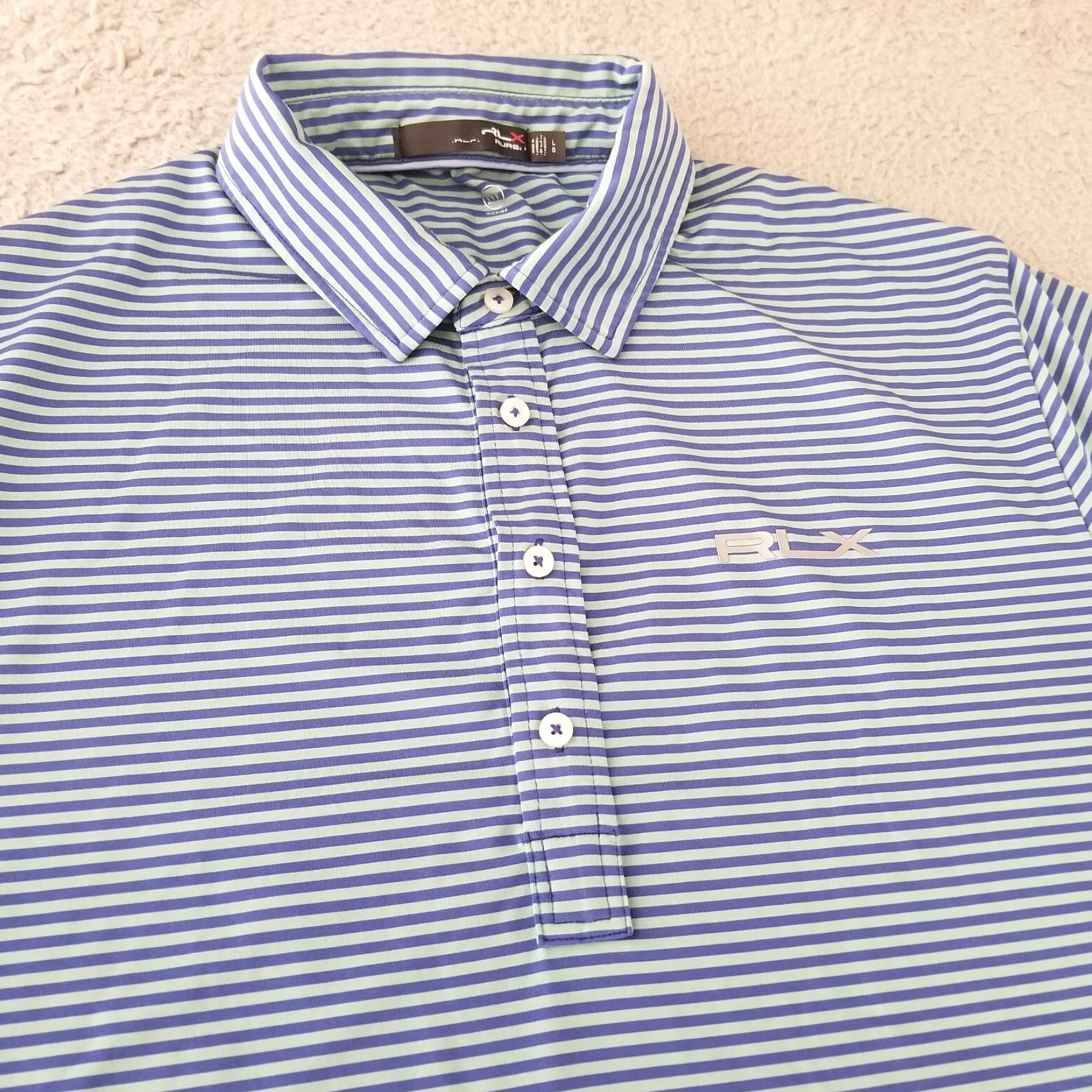 RLX Ralph Lauren RLX Ralph Lauren Polo Shirt Adult Large Blue Green Stretch Golf Performance Mens Size US L / EU 52-54 / 3 - 3 Thumbnail