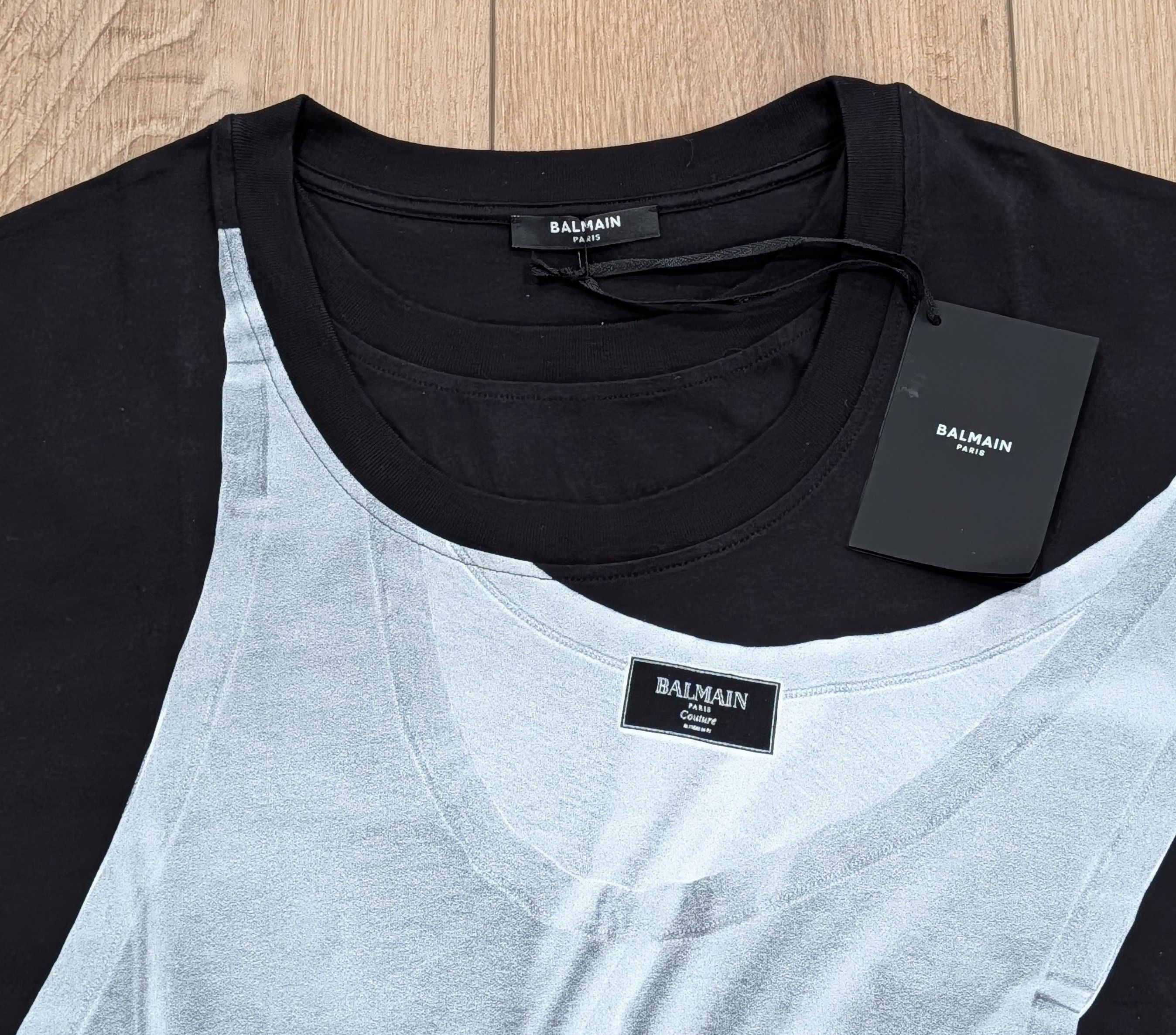 Balmain BALMAIN Tank Top Trompe L'oeil Crewneck T-Shirt Black Large Size US L / EU 52-54 / 3 - 2 Thumbnail