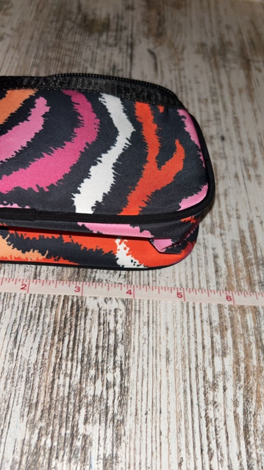 Other Women's DVF One Size Cosmetic Bag Black Pink Orange Zebra p Size ONE SIZE - 5 Thumbnail