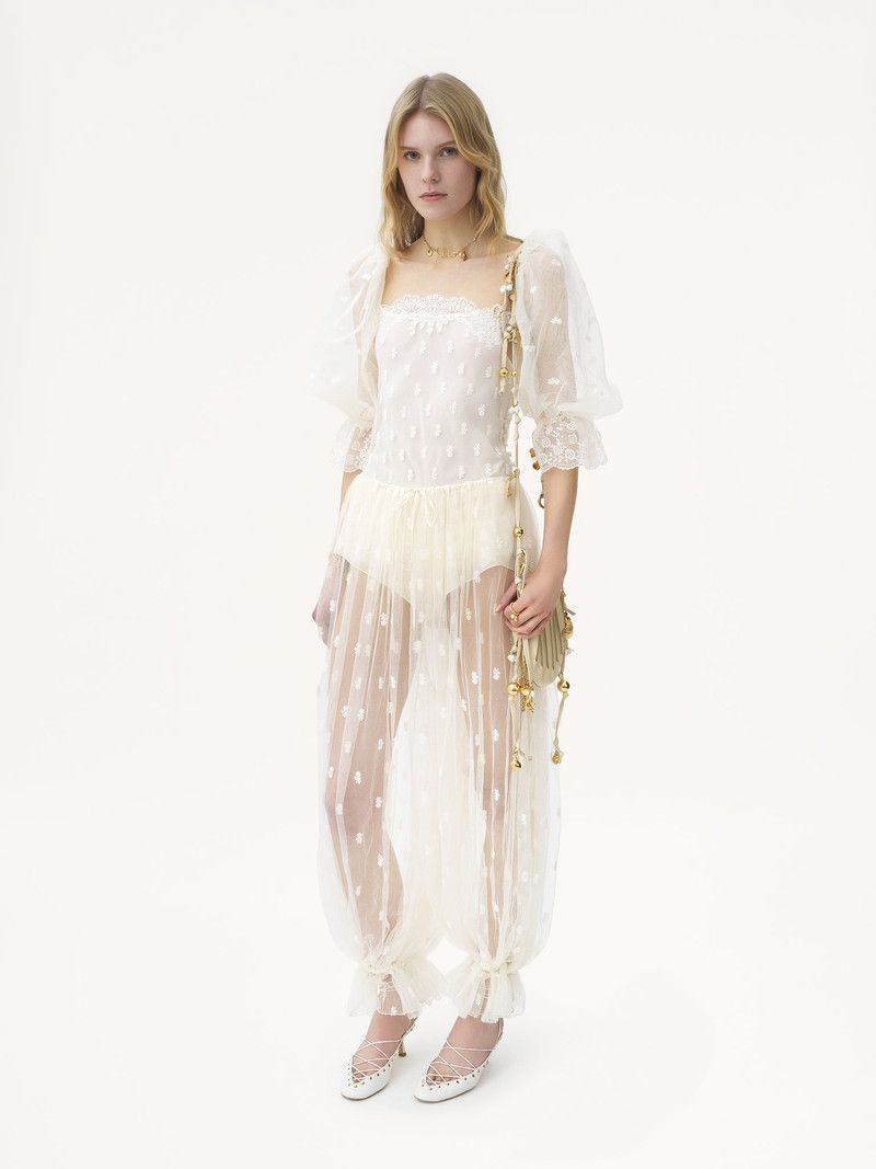 Chloe o1loc1c10226 Square-neck Top in Whisper White Size S / US 4 / IT 40 - 2 Thumbnail