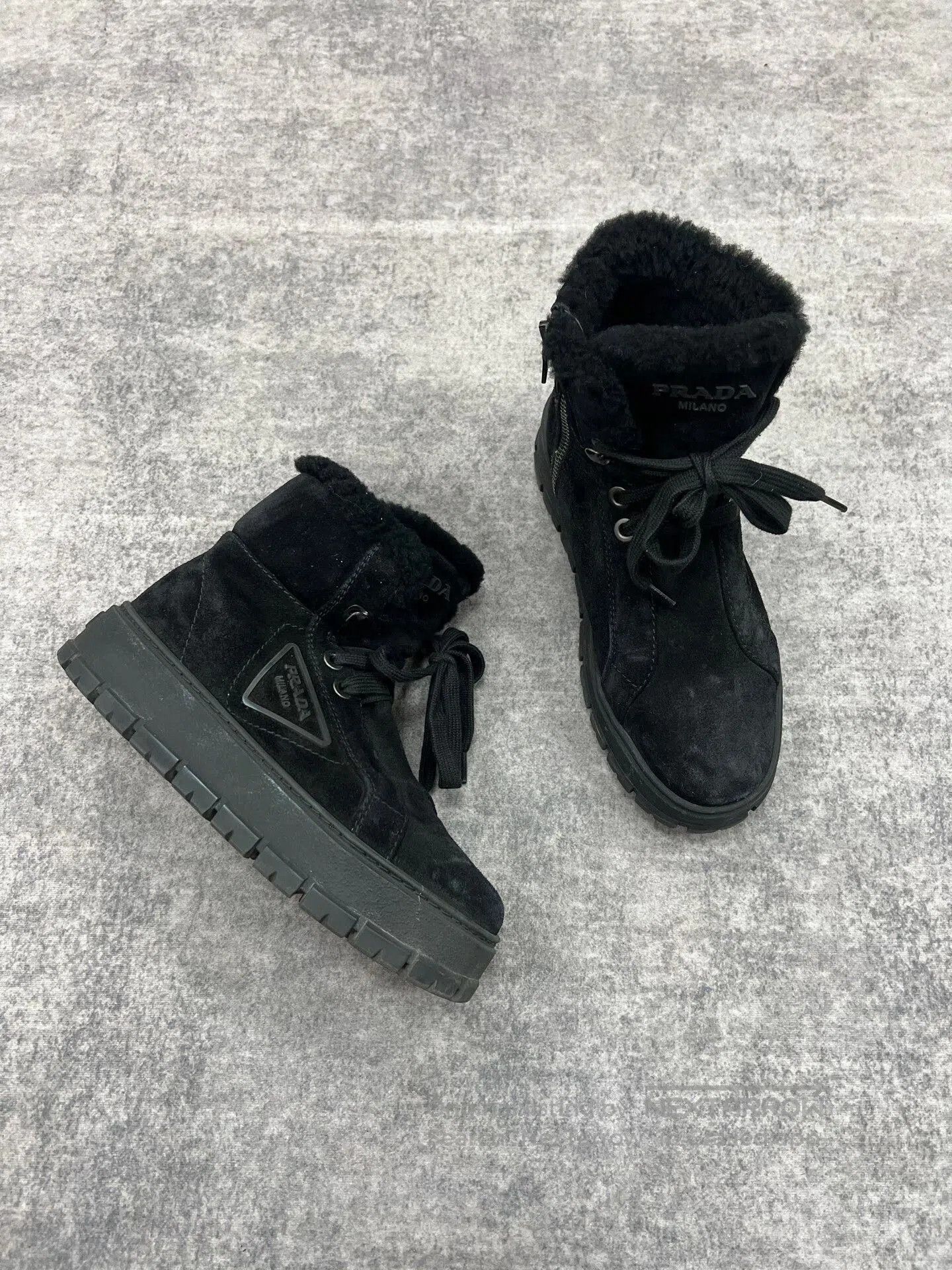 Prada Prada Thick Sole Snow Boots in Black. Size US 5 / IT 35 - 1 Thumbnail