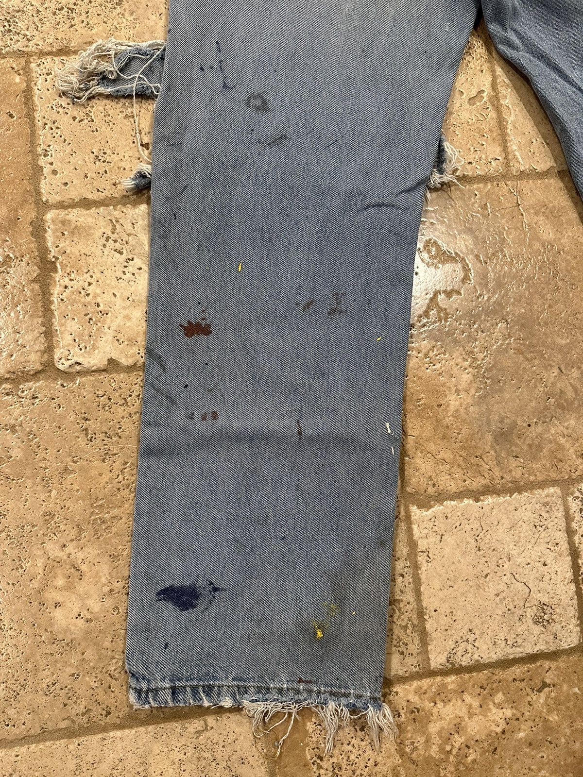 Route 66 × Vintage Vintage Route 66 Painter’s Distressed Thrashed Blue Denim Size US 34 / EU 50 - 11 Thumbnail