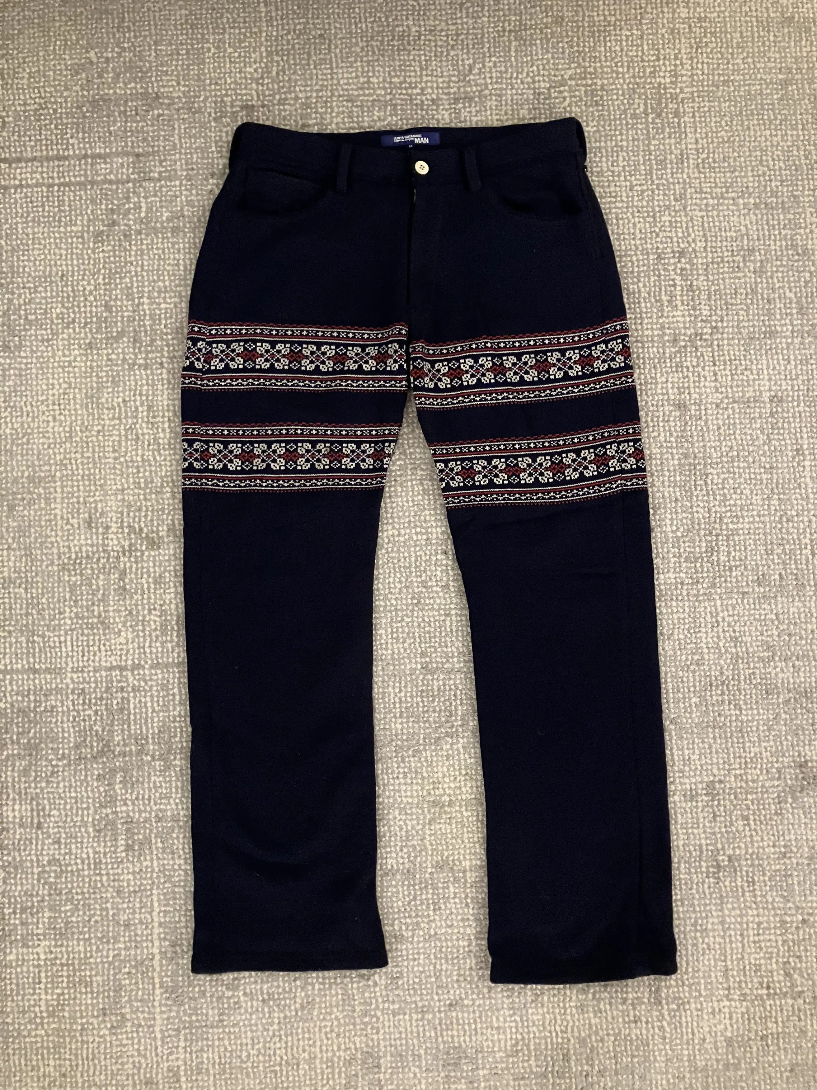 Junya Watanabe AD2003 Junya Watanabe Nordic Knit Wool Pants Size US 32 / EU 48 - 1 Thumbnail