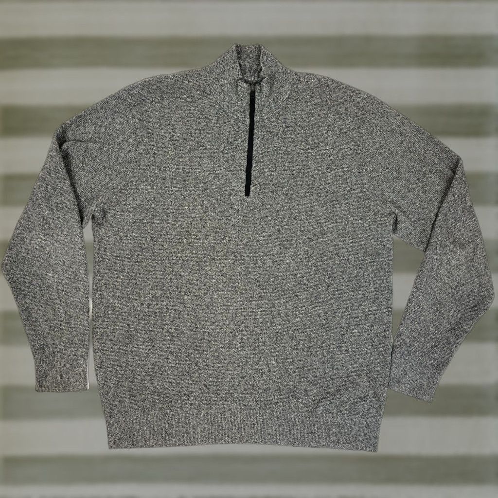 Bonobos Bonobos Men's 1/4 Zip Mock Neck Knit Pullover Sweater Sz L Gray Size US L / EU 52-54 / 3 - 1 Thumbnail