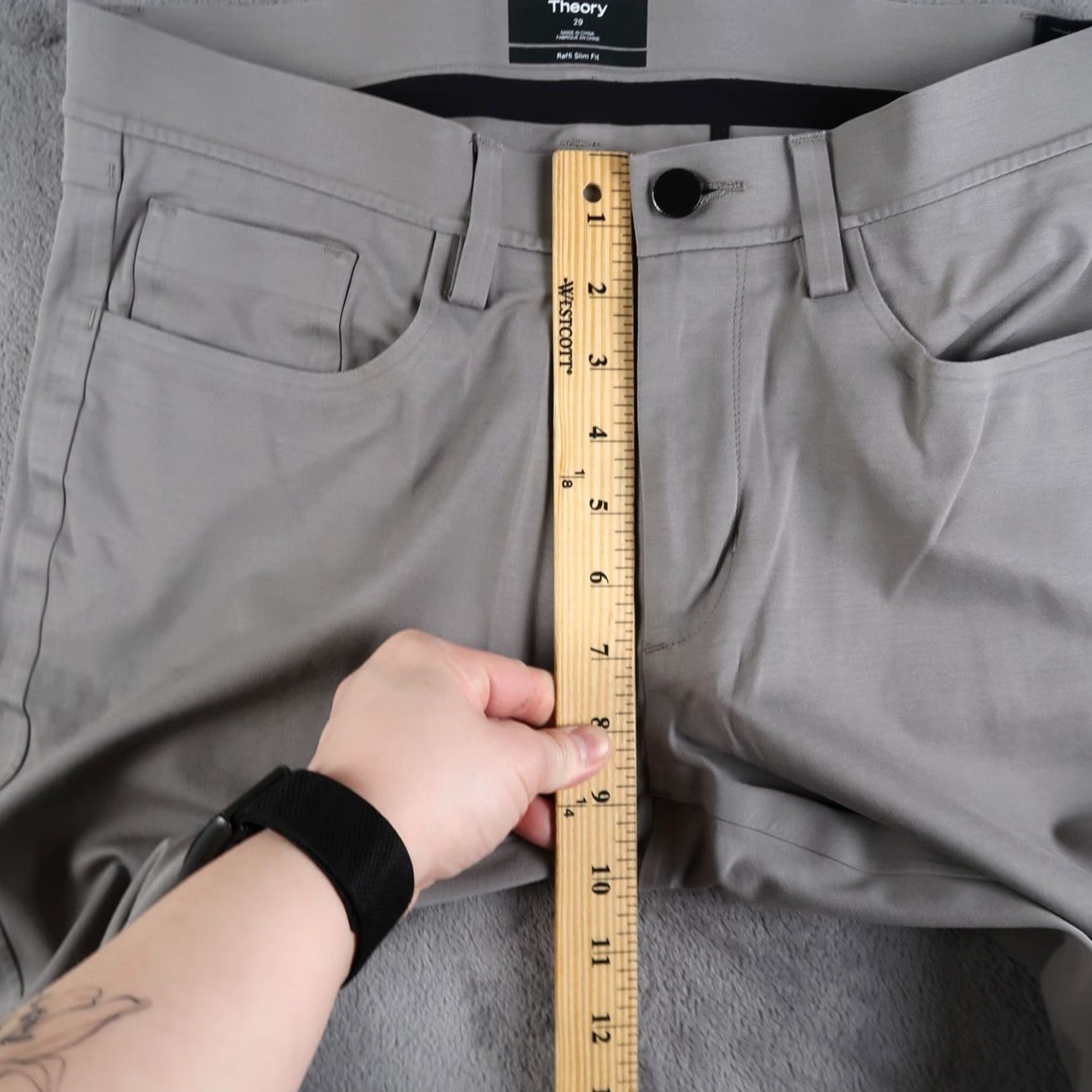 Theory Theory Pants Slim Fit Mens Gray 29x29 Raffi Twill 5-Pocket Stretch Chino Straight SS Cadence? Size US 29 - 6 Thumbnail
