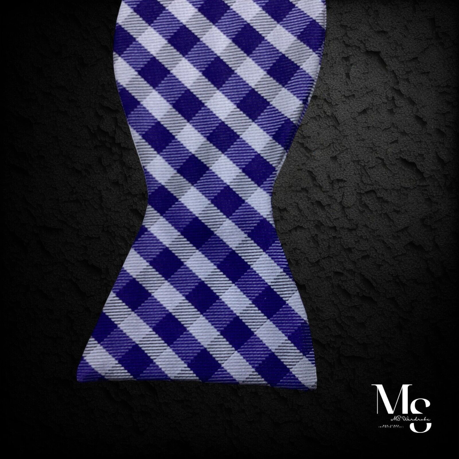 Other AMAZING Blue Plaid &Cheks Set Adjustable Self Bow Tie Tie & Size ONE SIZE - 4 Thumbnail