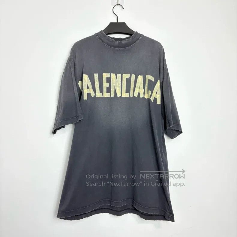 Balenciaga Balenciaga Tape Crepe Paper Distressed Short Sleeve Size US S / EU 44-46 / 1 - 1 Thumbnail