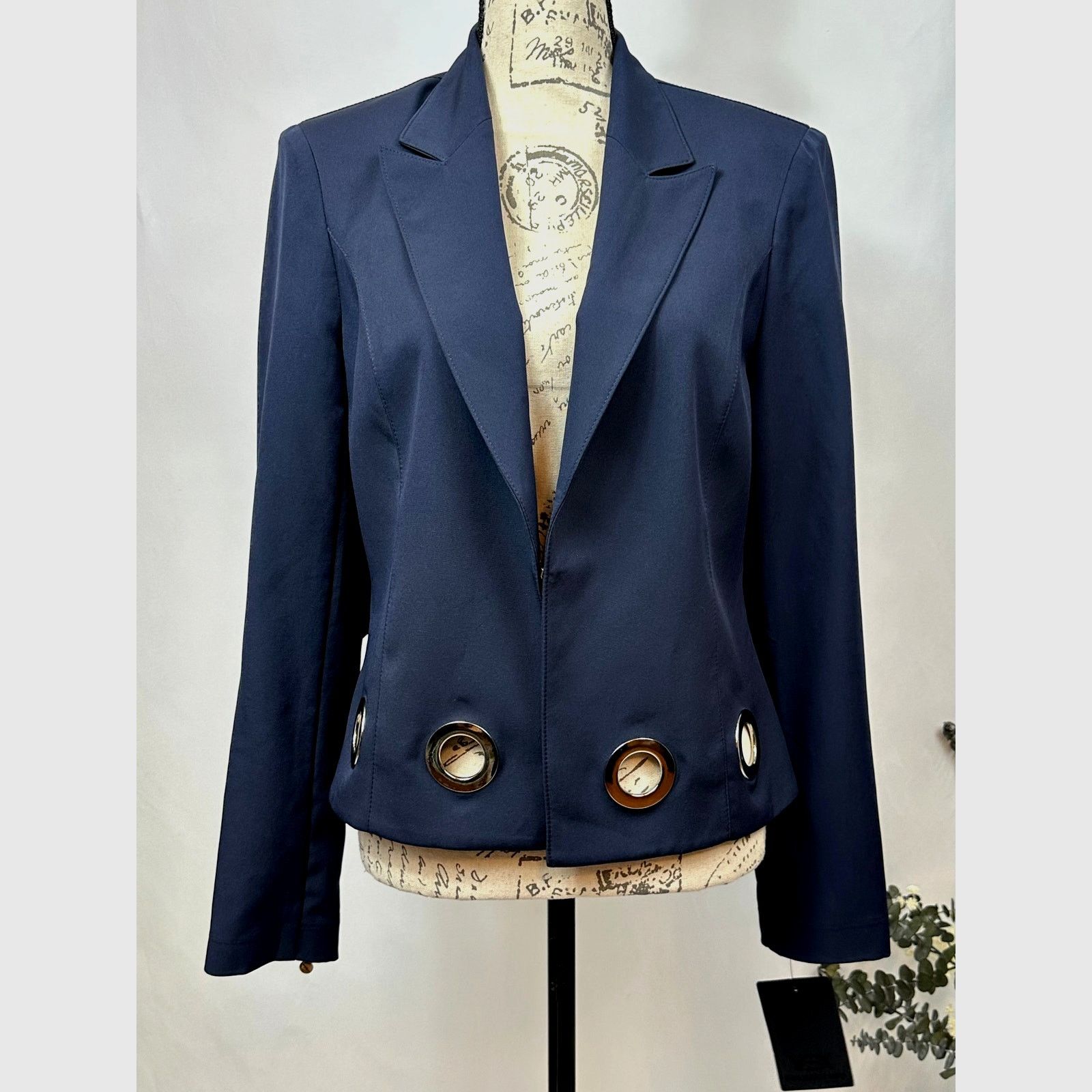 Other Vex Colley Blazer Silver-tone Grommet Details Navy 8 Size M / US 6-8 / IT 42-44 - 2 Thumbnail