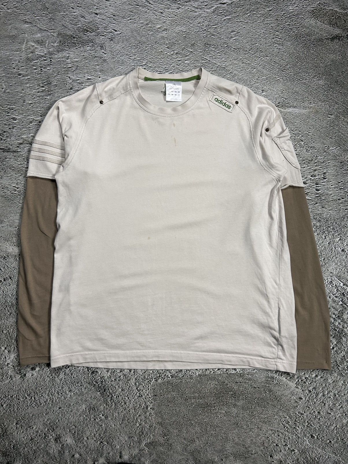 Adidas × Vintage Adidas vintage longsleeve Y2K opium beige Size US L / EU 52-54 / 3 - 1 Thumbnail