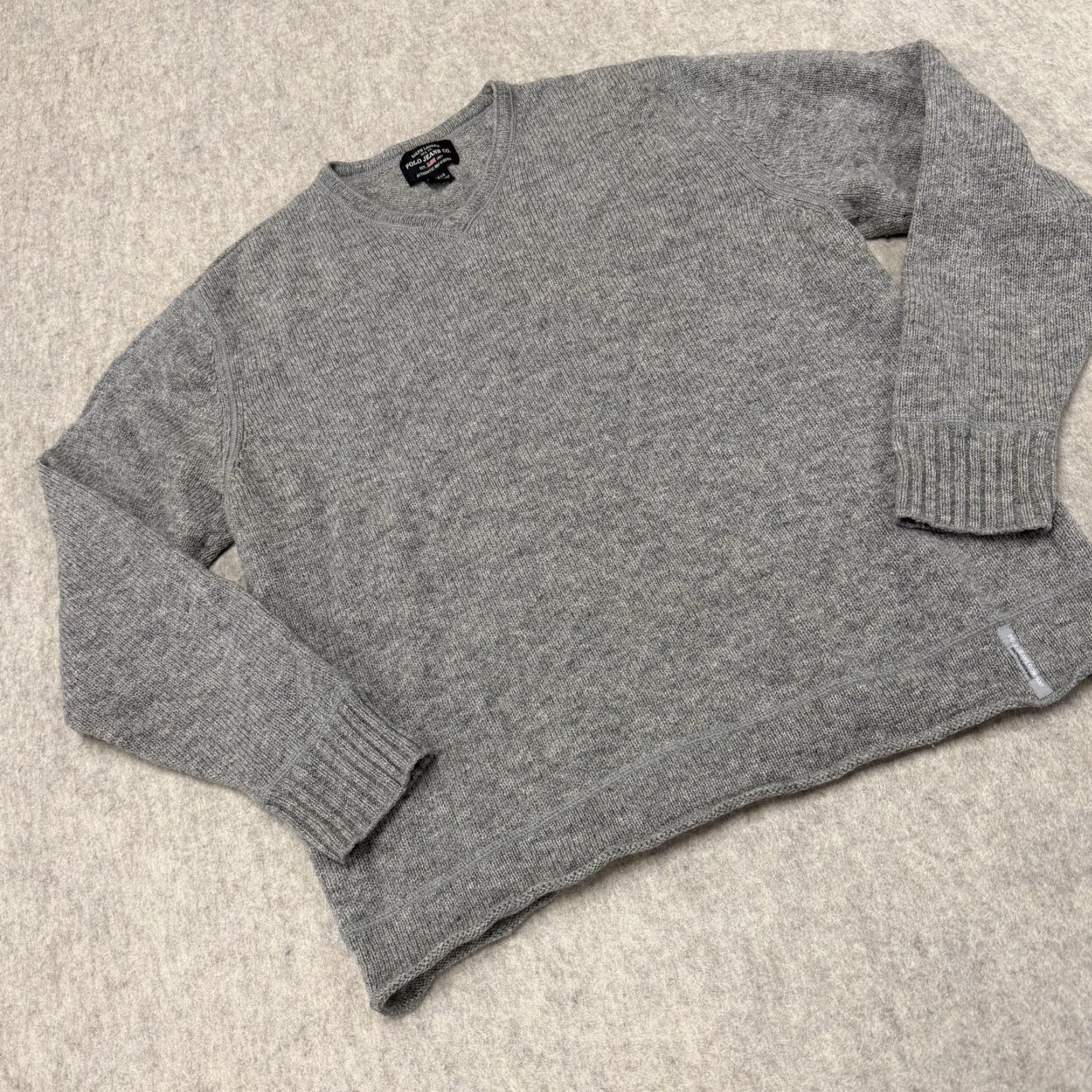 Polo Ralph Lauren Ralph Lauren Polo Jeans Sweater Mens XL Gray 100% Wool V-Neck Made In Japan Size US XL / EU 56 / 4 - 2 Thumbnail