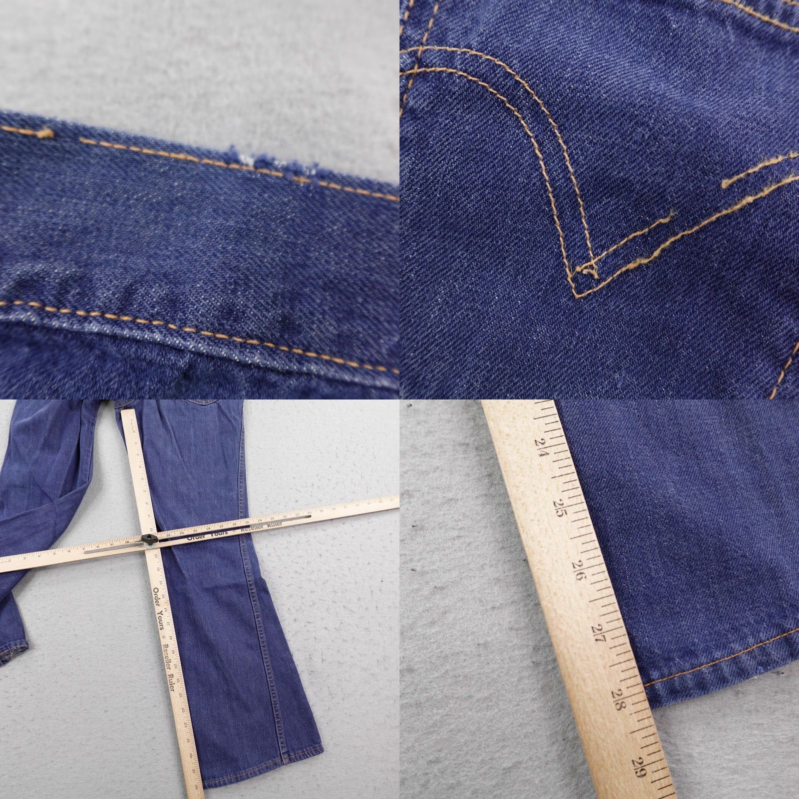 Levi's VINTAGE Levi's Jeans Womens 24x28 Blue DenimBootcut Flare White Tab Big E 70s Size 28" / US 6 / IT 42 - 9 Thumbnail