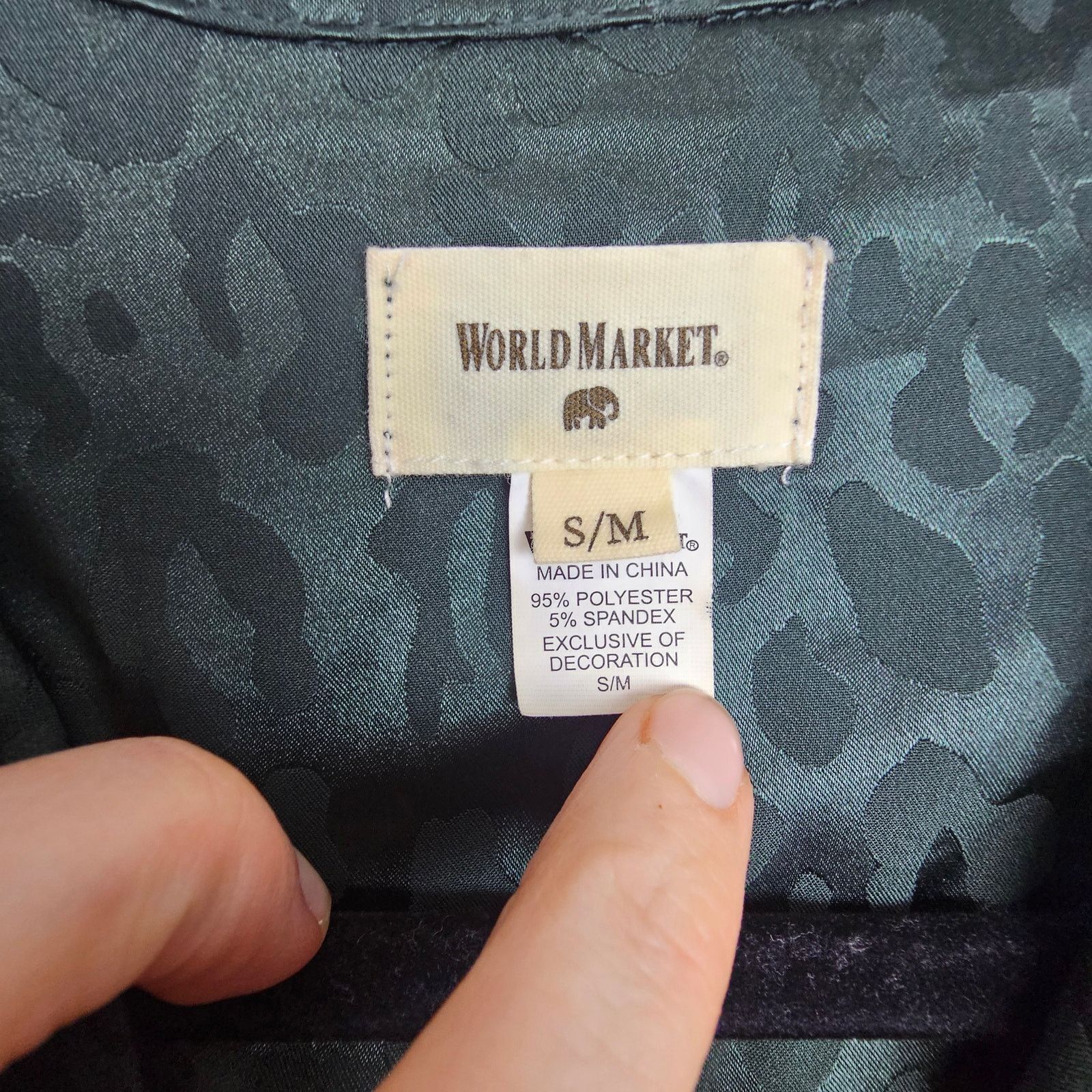 Other World Market Pajamas S/M Green Satin Leopard Sleepwear Size 27" / US 4 / IT 40 - 6 Thumbnail