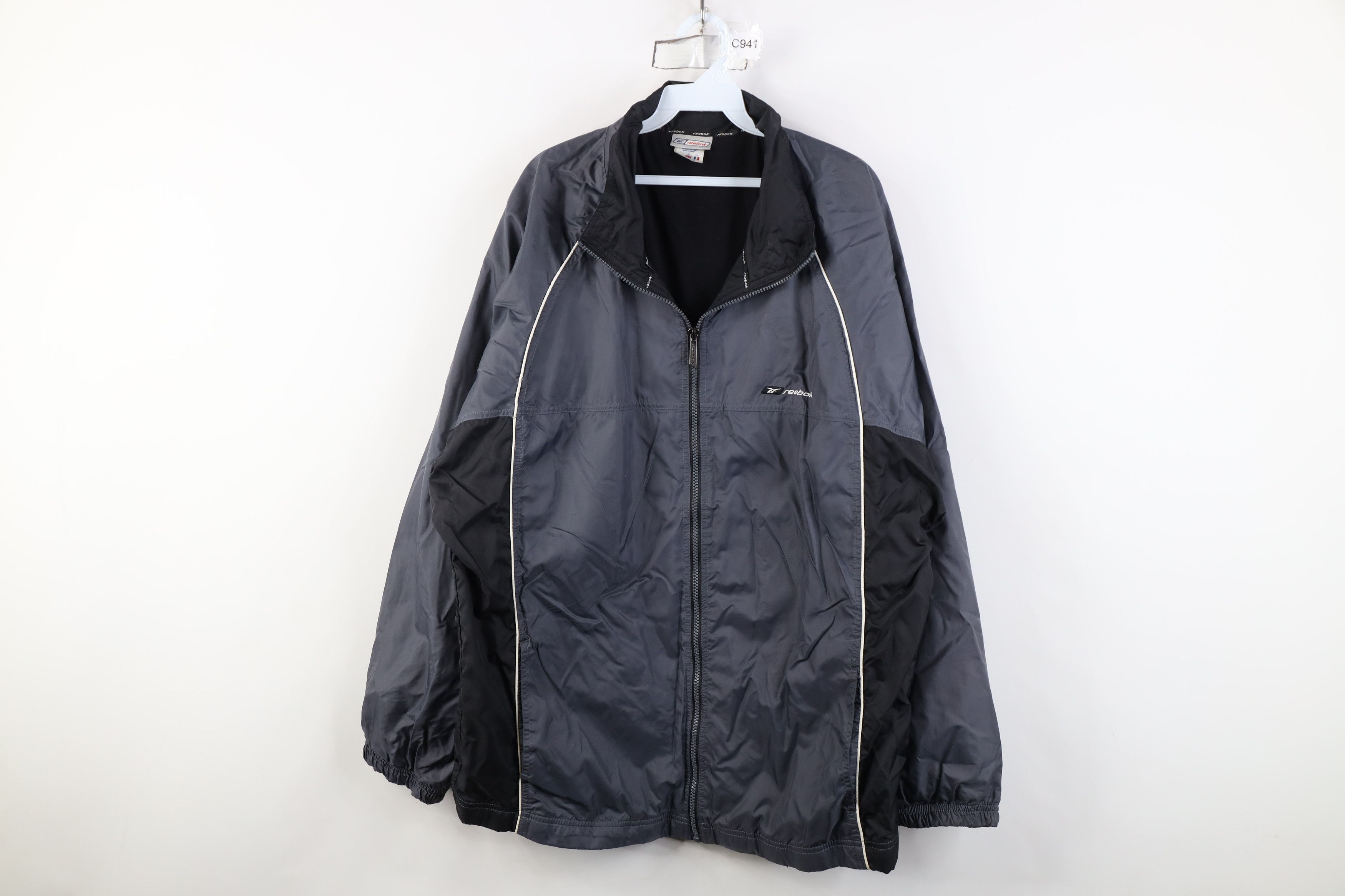 Vintage 90s Reebok Fleece Lined Full Zip Windbreaker Jacket