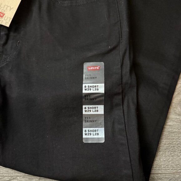 Levi's NWT Levi’s 711 Skinny Sculpt Black Jeans Women Size 8 Short Size 30" / US 8 / IT 44 - 3 Thumbnail