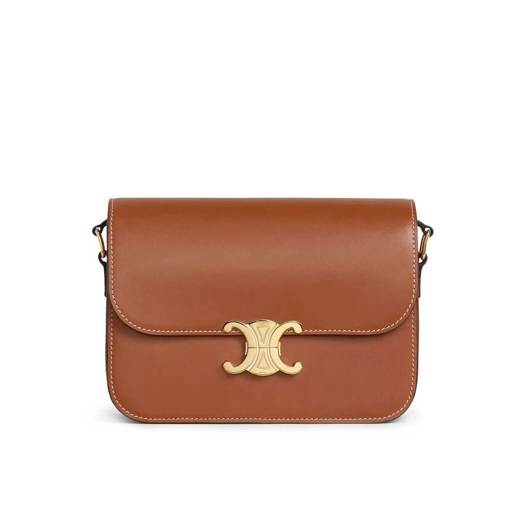 Celine CELINE Classique Triomphe $4650 Tan Leather Shoulder Bag Ne Size ONE SIZE - 1 Thumbnail