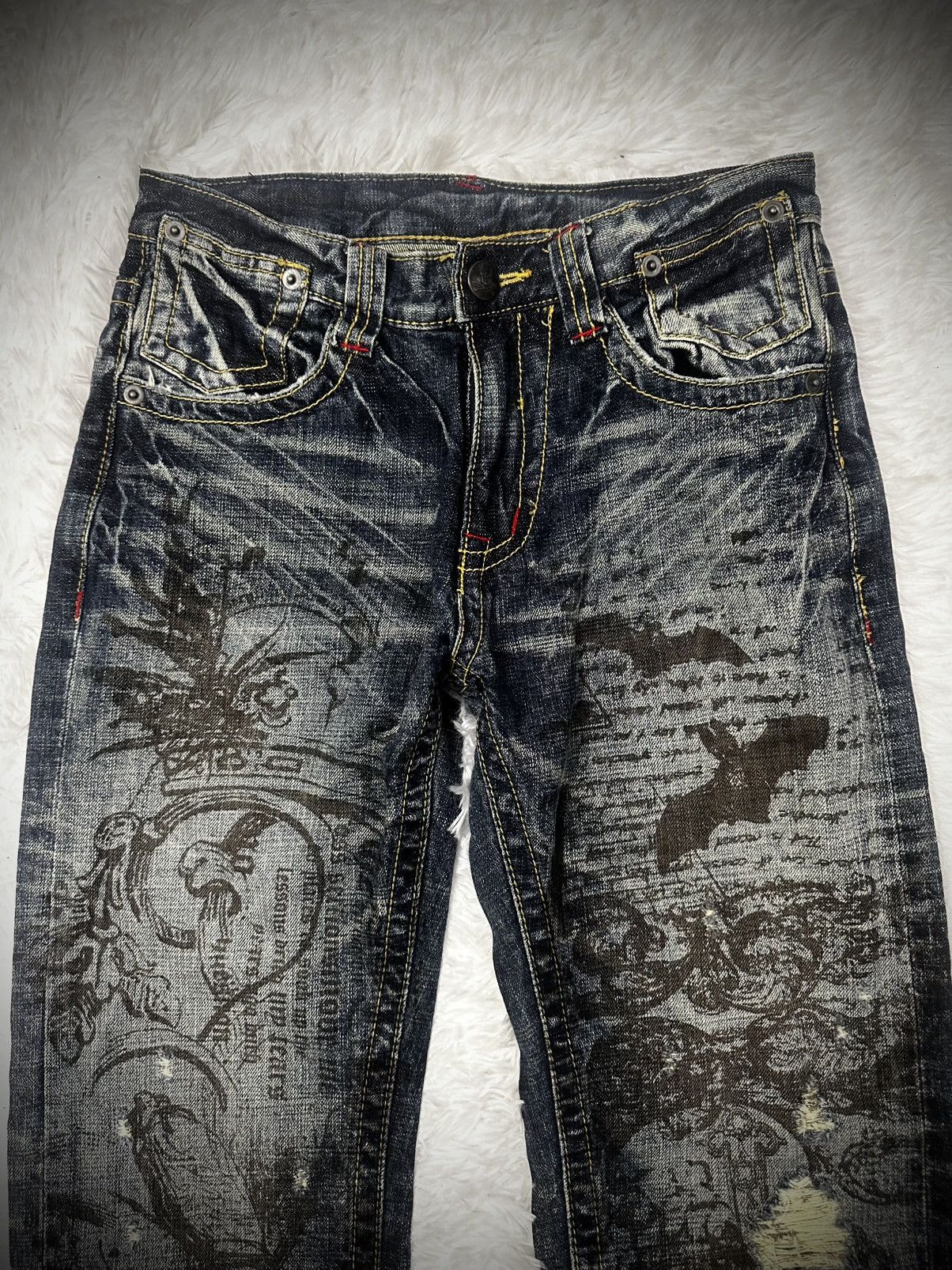 Japanese Brand 💥rare💥 japanese brand urvanation whiskers punk poem jeans Size US 30 / EU 46 - 4 Thumbnail