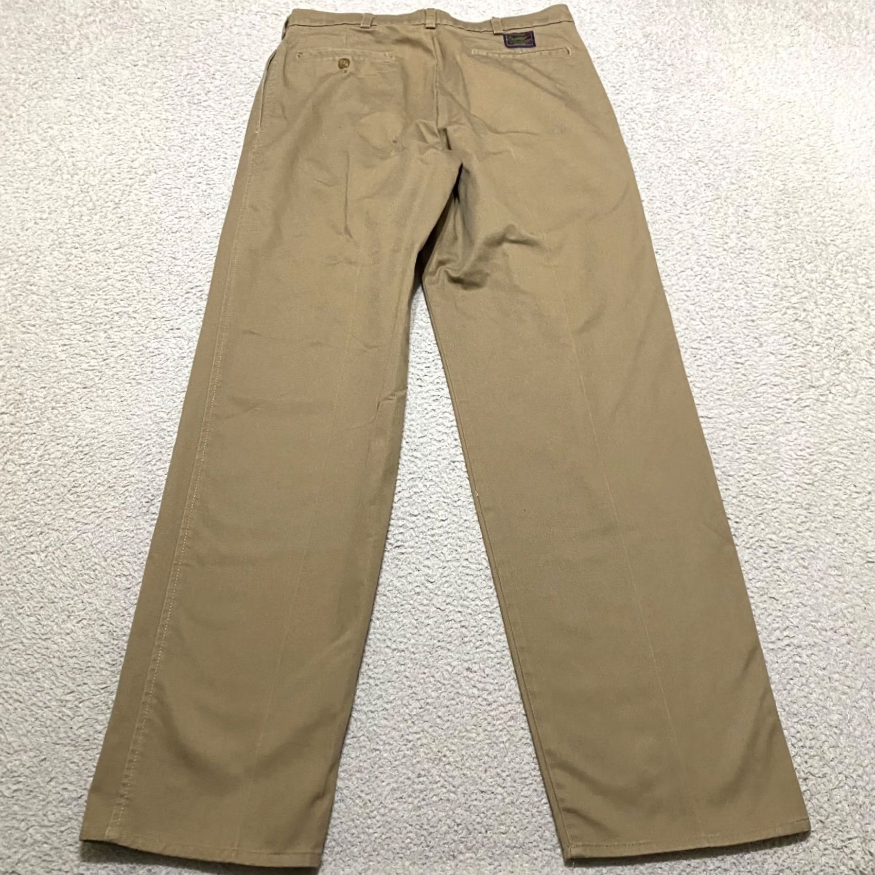 Vintage VINTAGE Duxbak Pants Beige Straight Pleated High Rise Mens Business Casual Brown Cotton Chino 33x32 Size US 37 - 2 Thumbnail