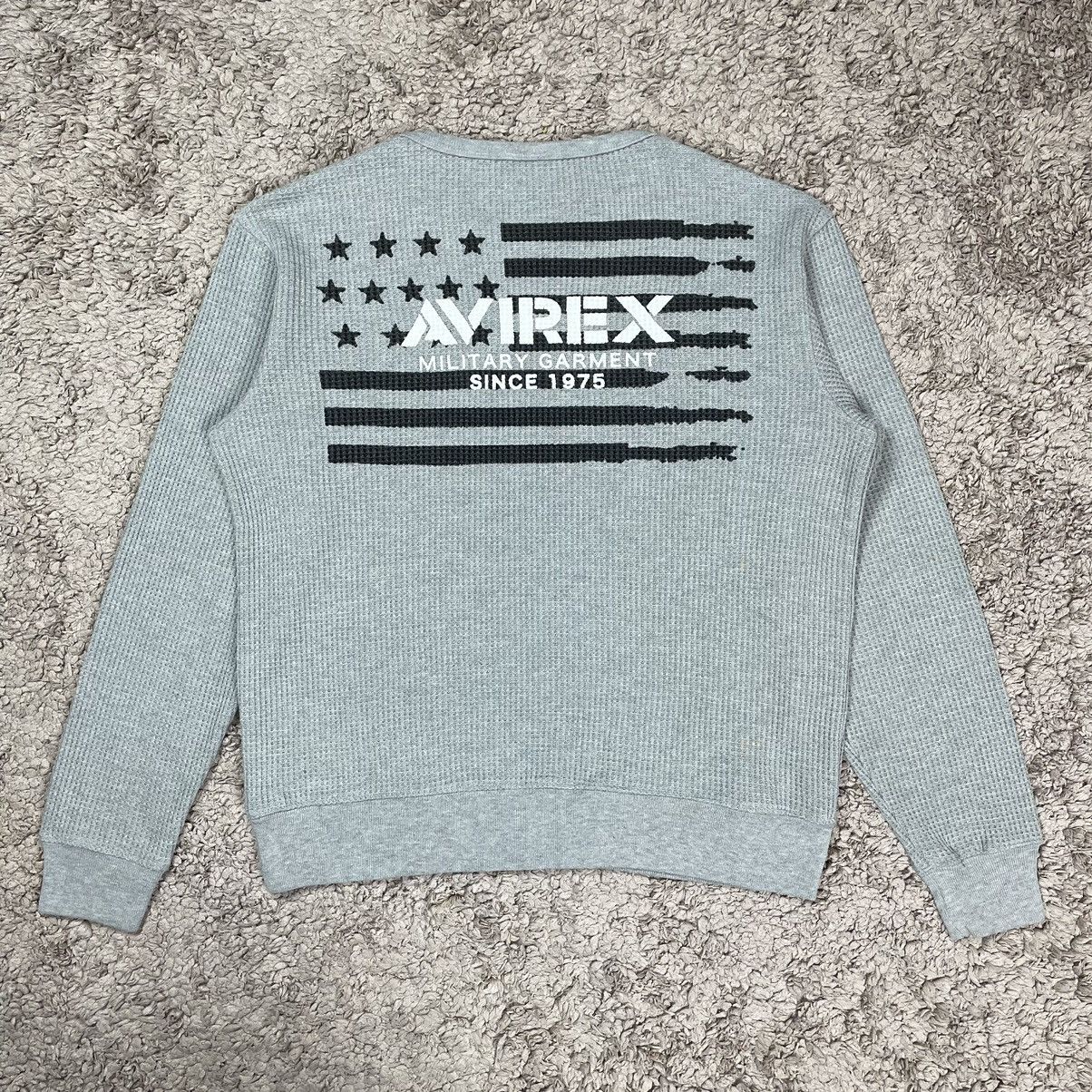 image of Avirex Military Garment Sweatshirt in Grey, Men's (Size Medium)