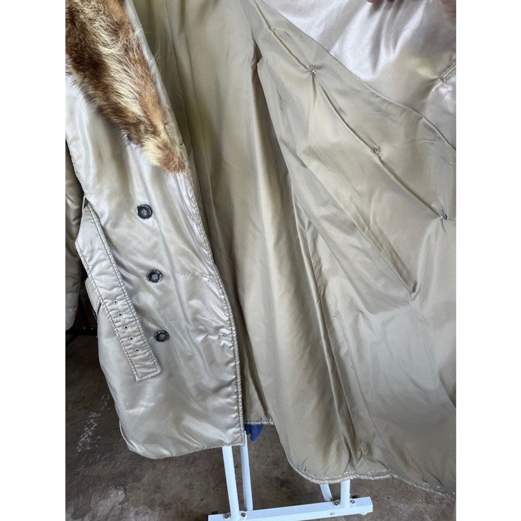 Other Vintage 60s Satin Trench Coat with Fur Collar Studio 54 Glam Size M / US 6-8 / IT 42-44 - 7 Thumbnail